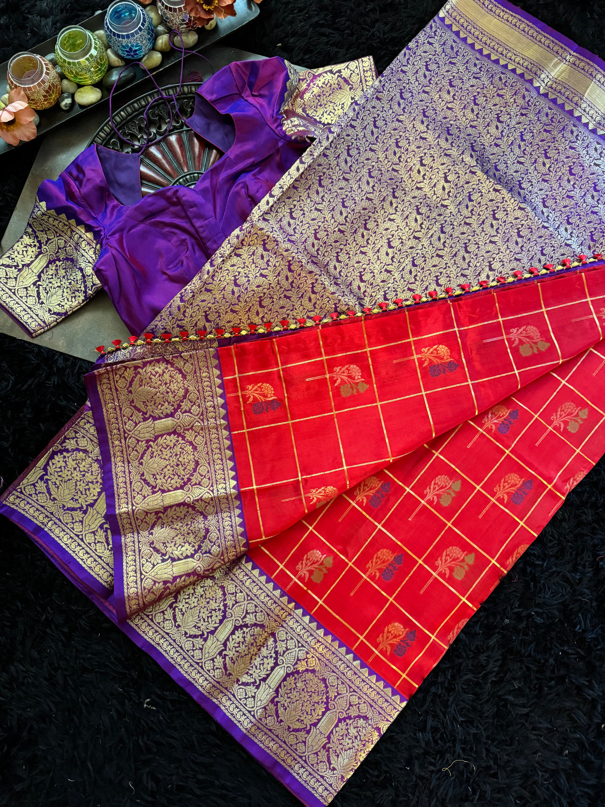 Red Venkatagiri Pure SIlk Handloom