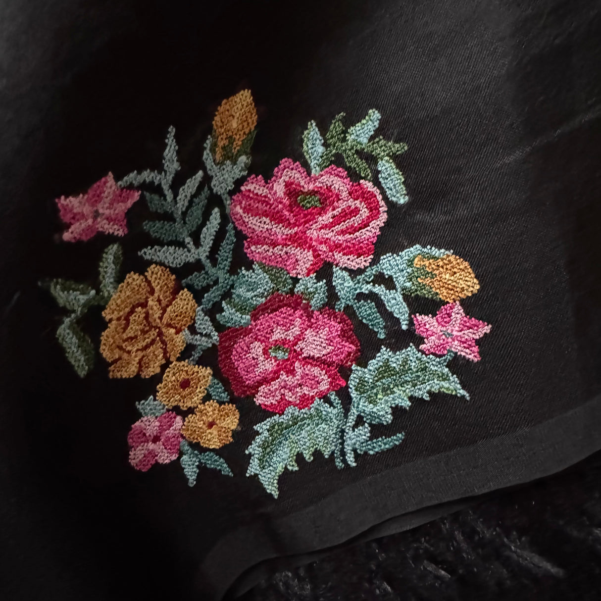 Metallic Tissue with Black Organza