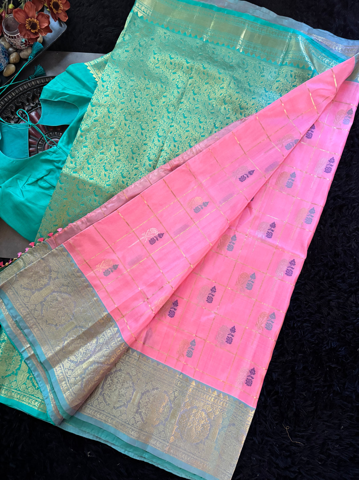 Pink Venkatagiri Pure SIlk Handloom