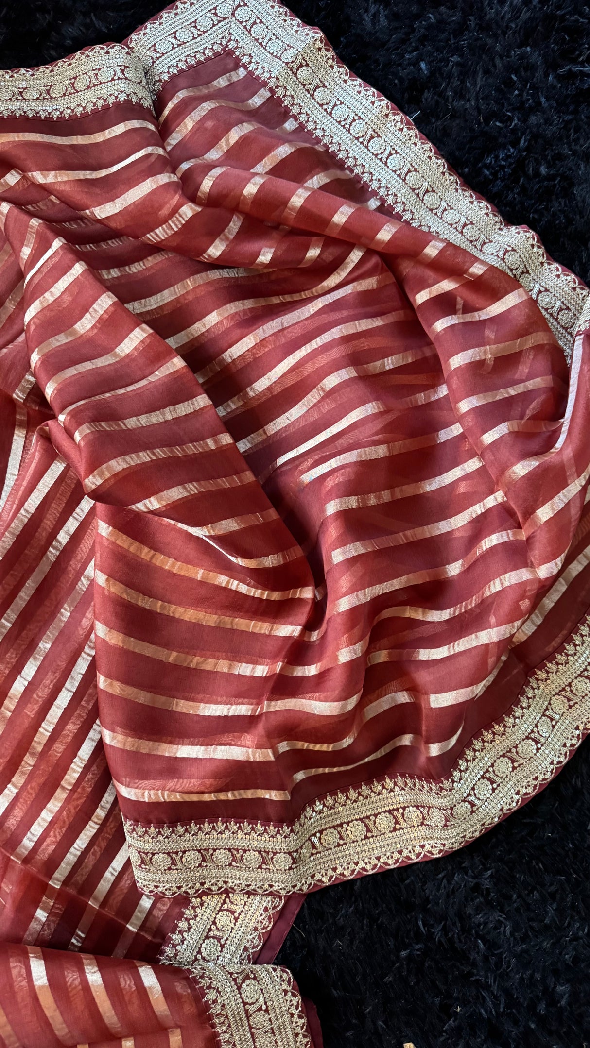Terracota Deep Rust Pure Organza