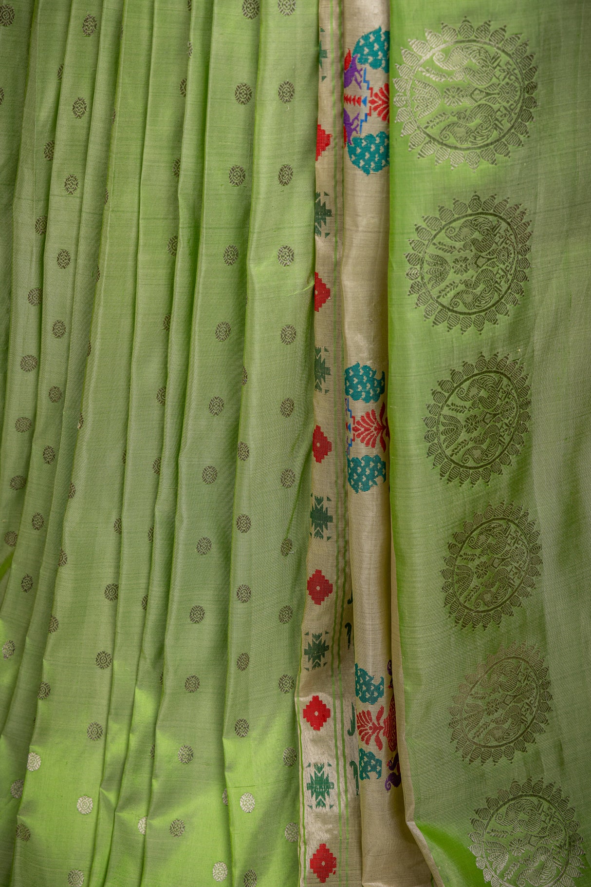 Maharani Kalanjali Pastel shade Silver Zari