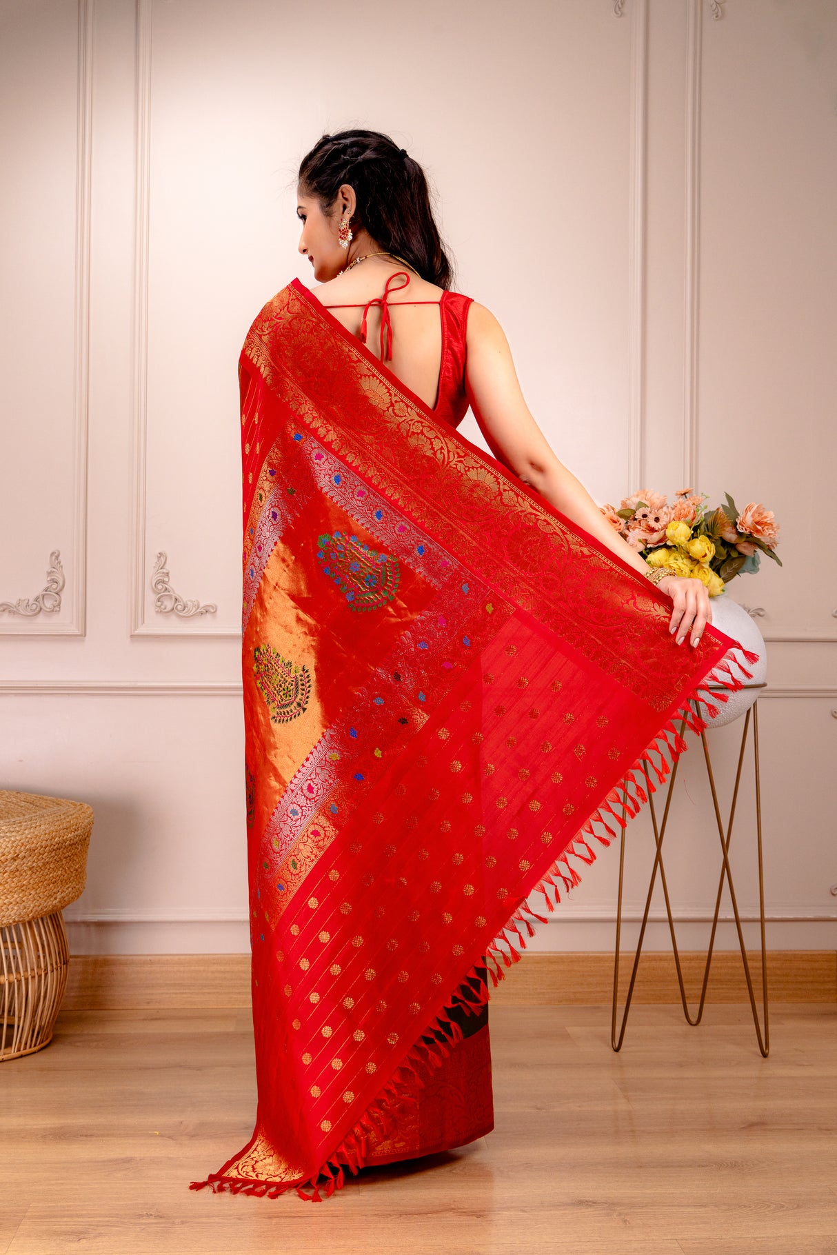 Exclusive Gadwal Paithani FUSION Handloom Pure Silk Saree