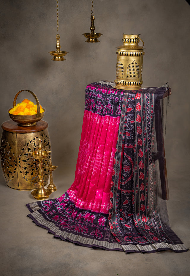 Sambalpuri handloom Silk saree with Jhoti Silk Pallu