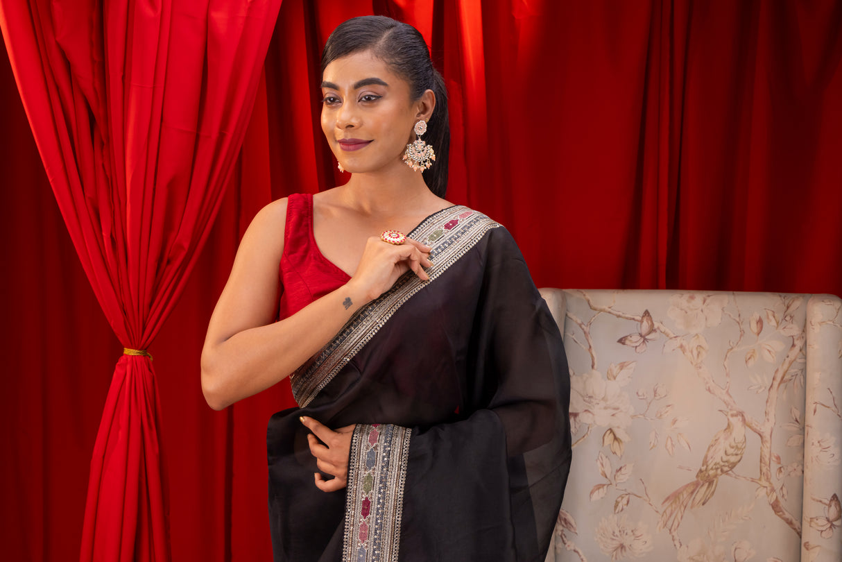 Kora organza saree with blouse