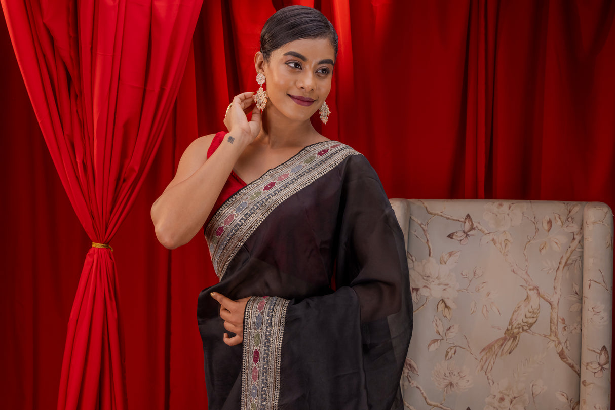 Kora organza saree with blouse