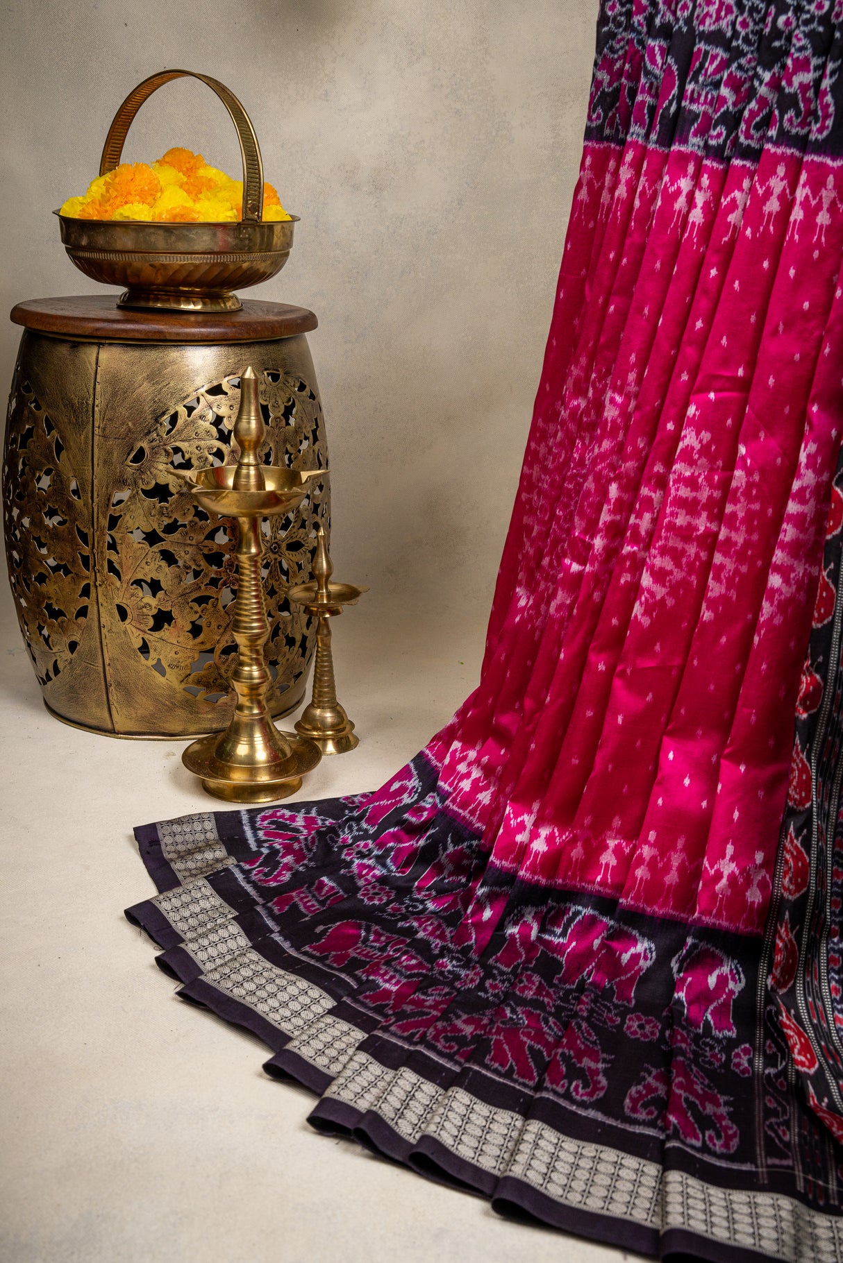 Sambalpuri handloom Silk saree with Jhoti Silk Pallu