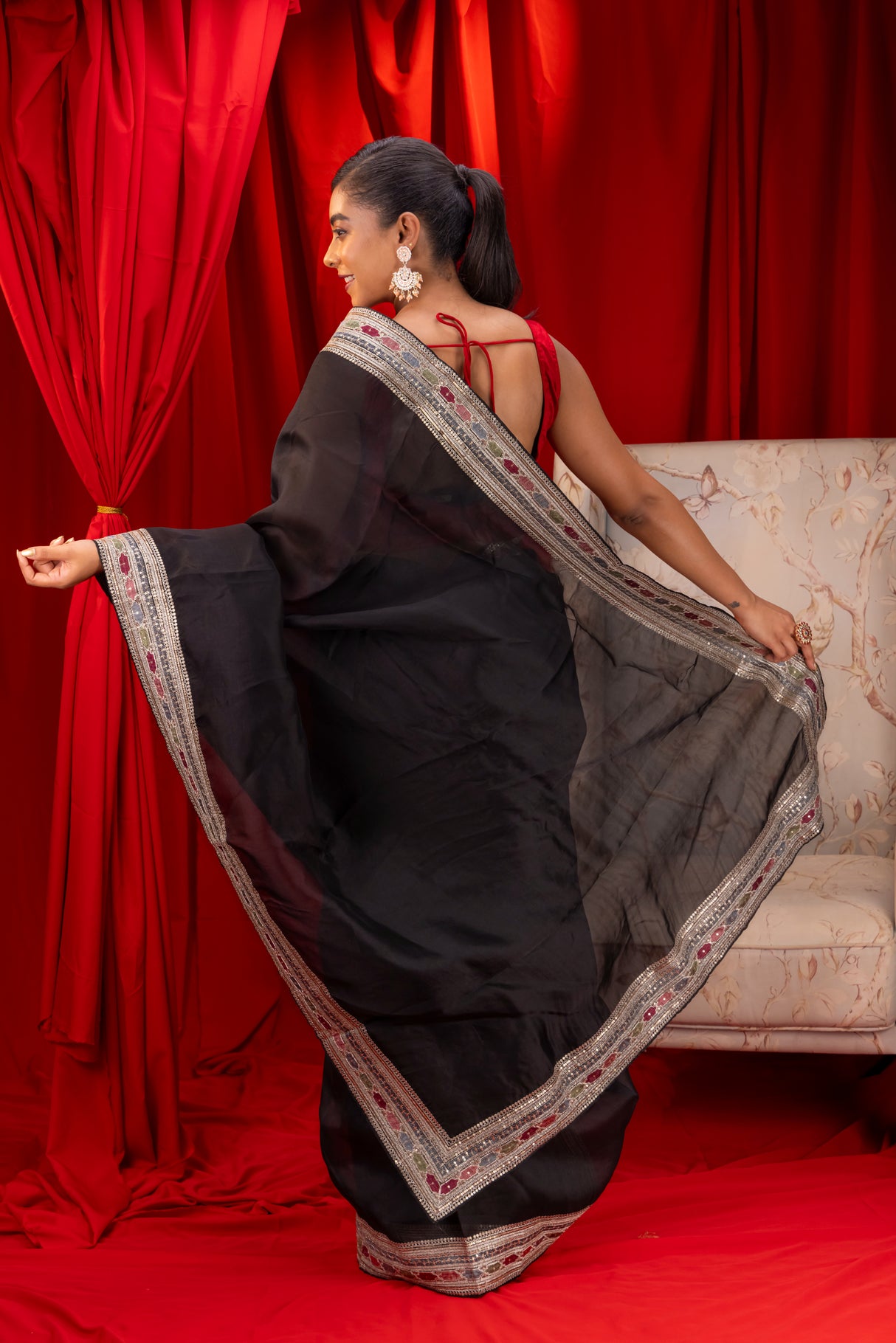 Kora organza saree with blouse