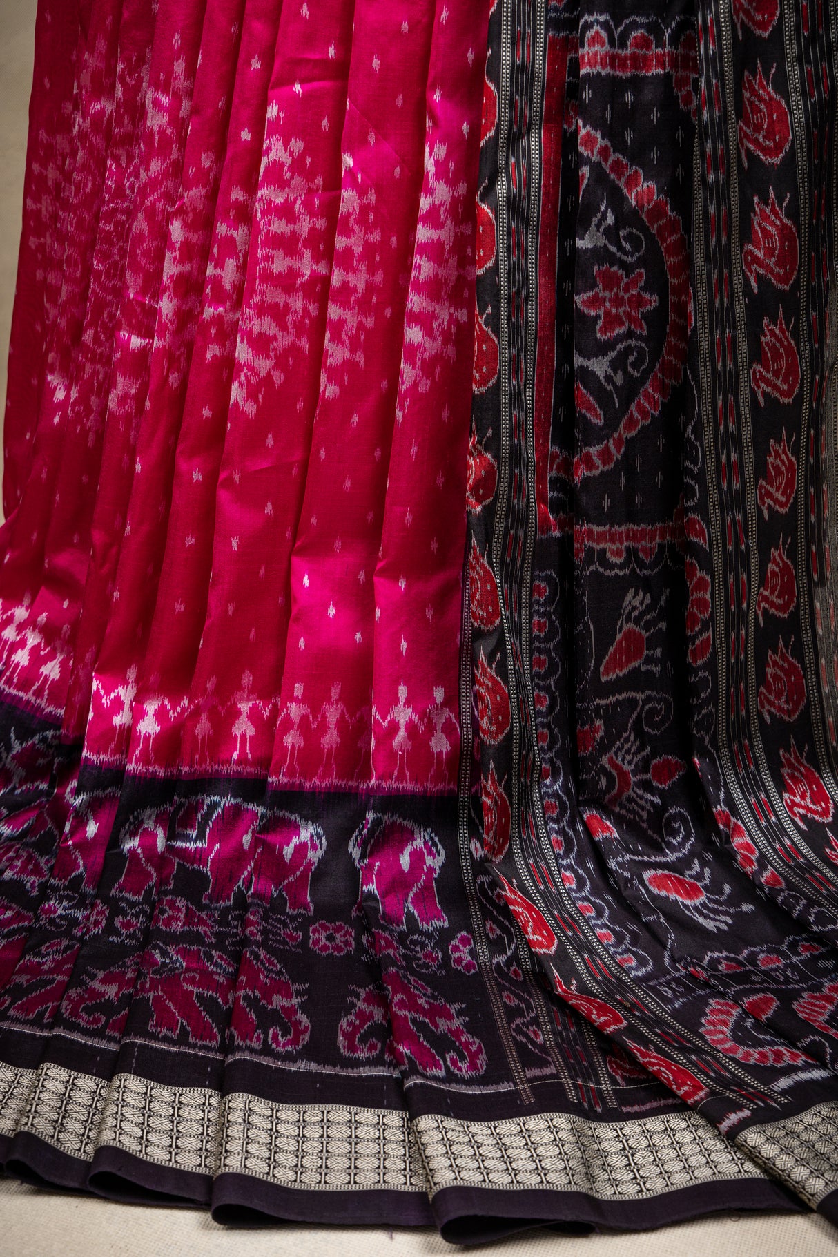 Sambalpuri handloom Silk saree with Jhoti Silk Pallu