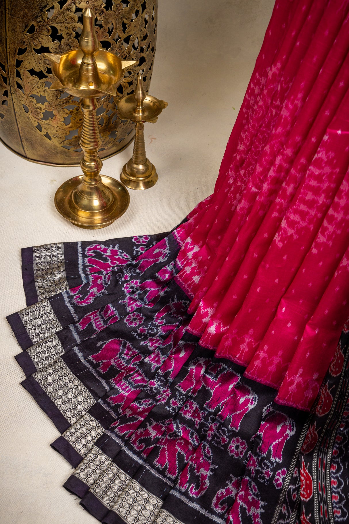 Sambalpuri handloom Silk saree with Jhoti Silk Pallu