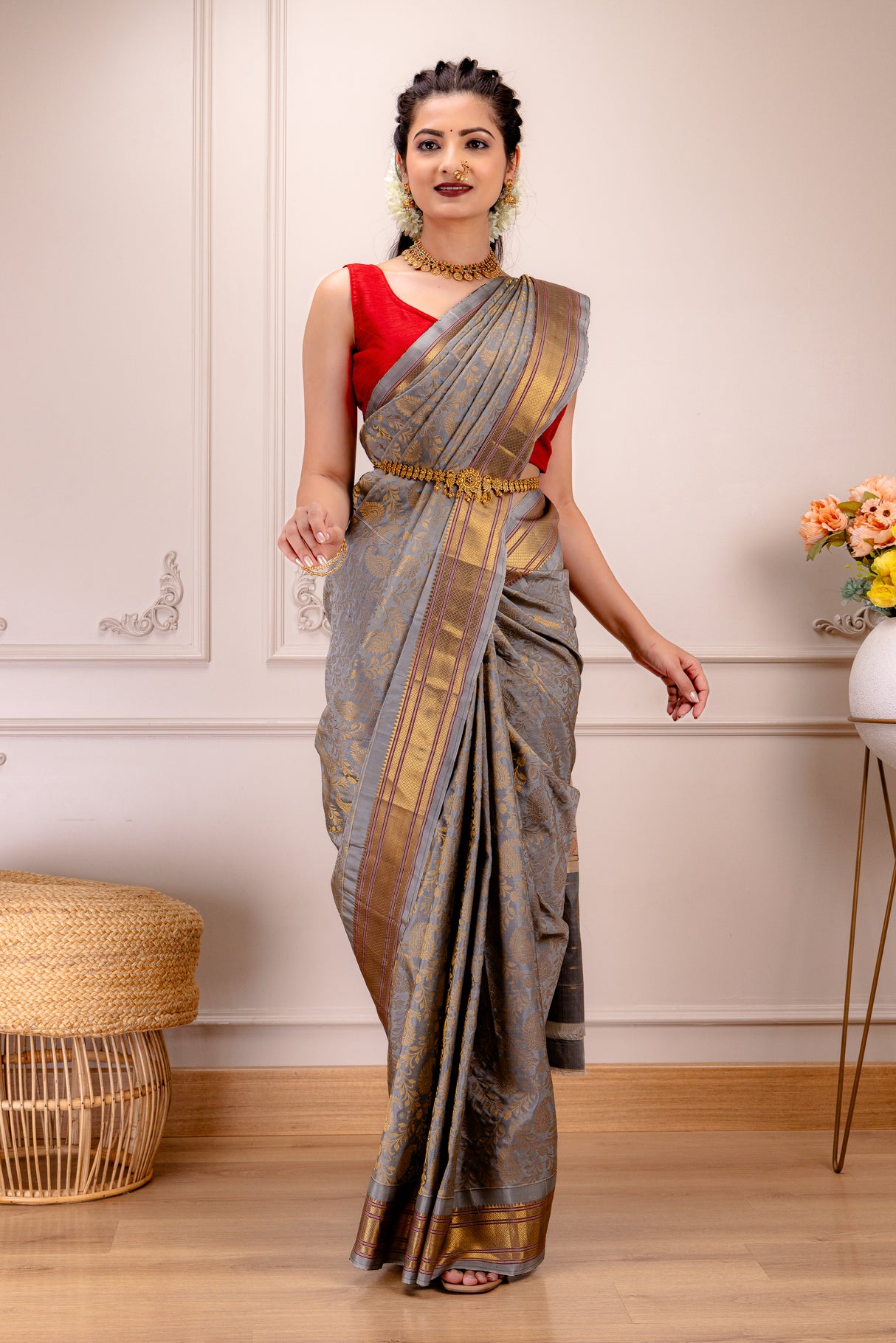 Brocade Maharani Paithani Fusion Handloom Pure Silk