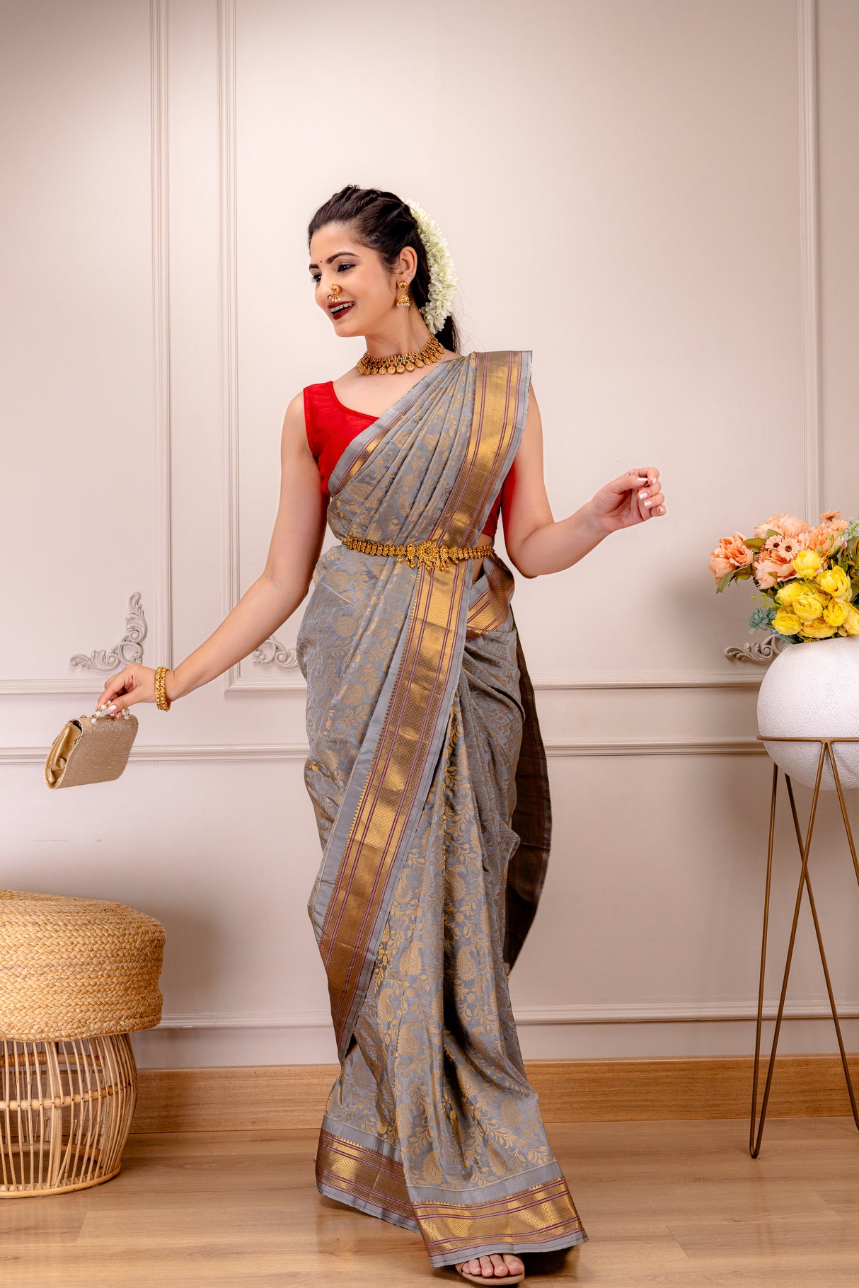 Brocade Maharani Paithani Fusion Handloom Pure Silk