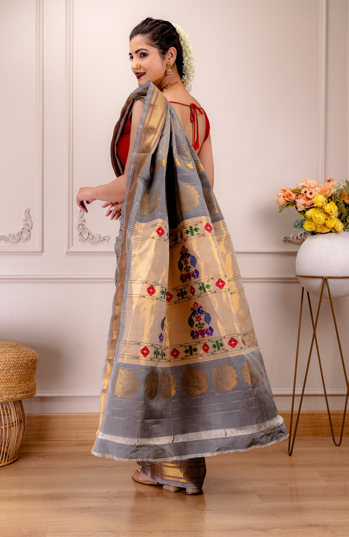 Brocade Maharani Paithani Fusion Handloom Pure Silk