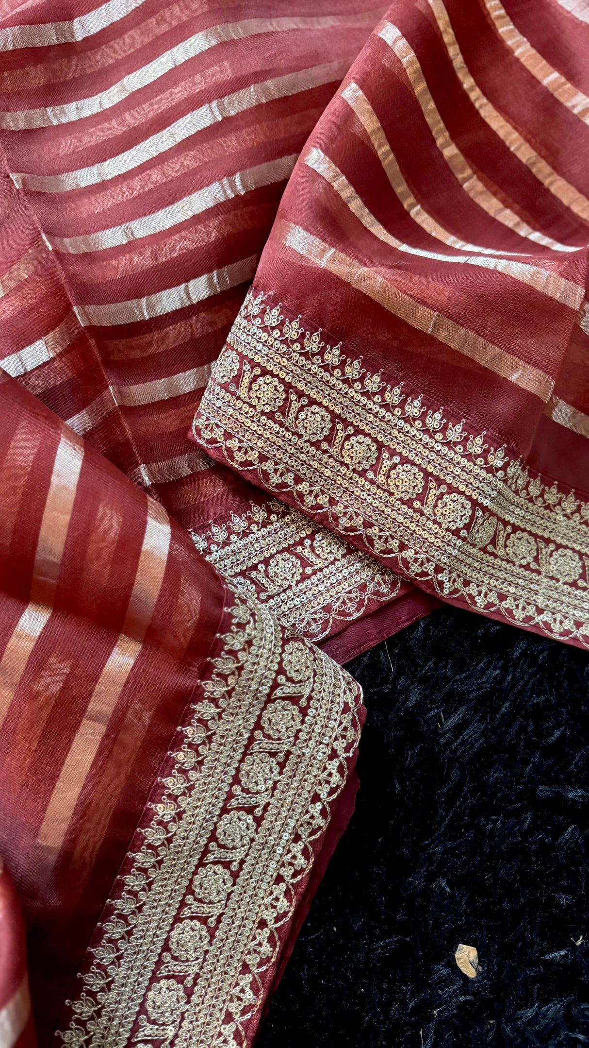 Terracota Deep Rust Pure Organza