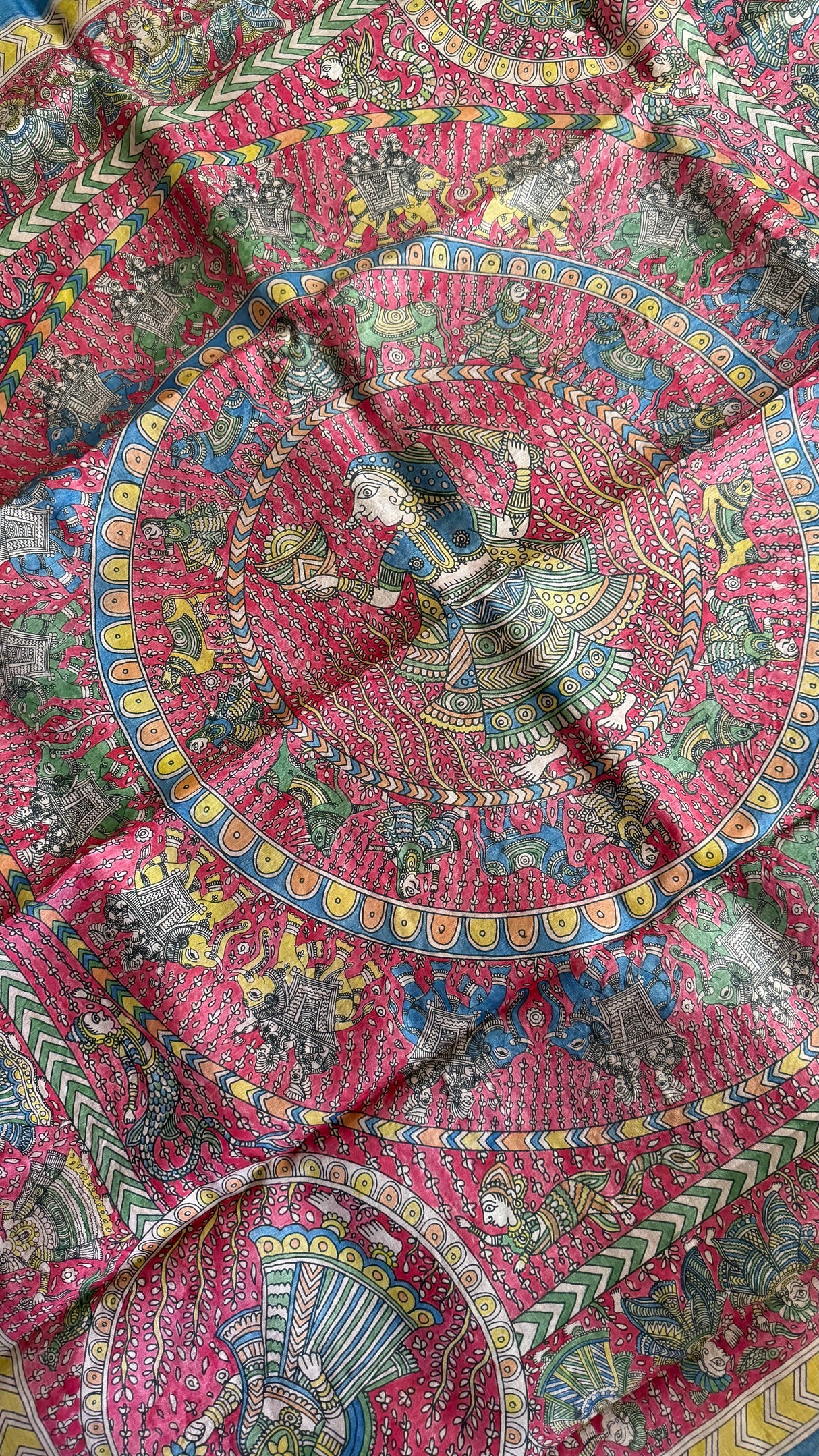 Mata Ni Pachedi - Blue - Tussar Silk