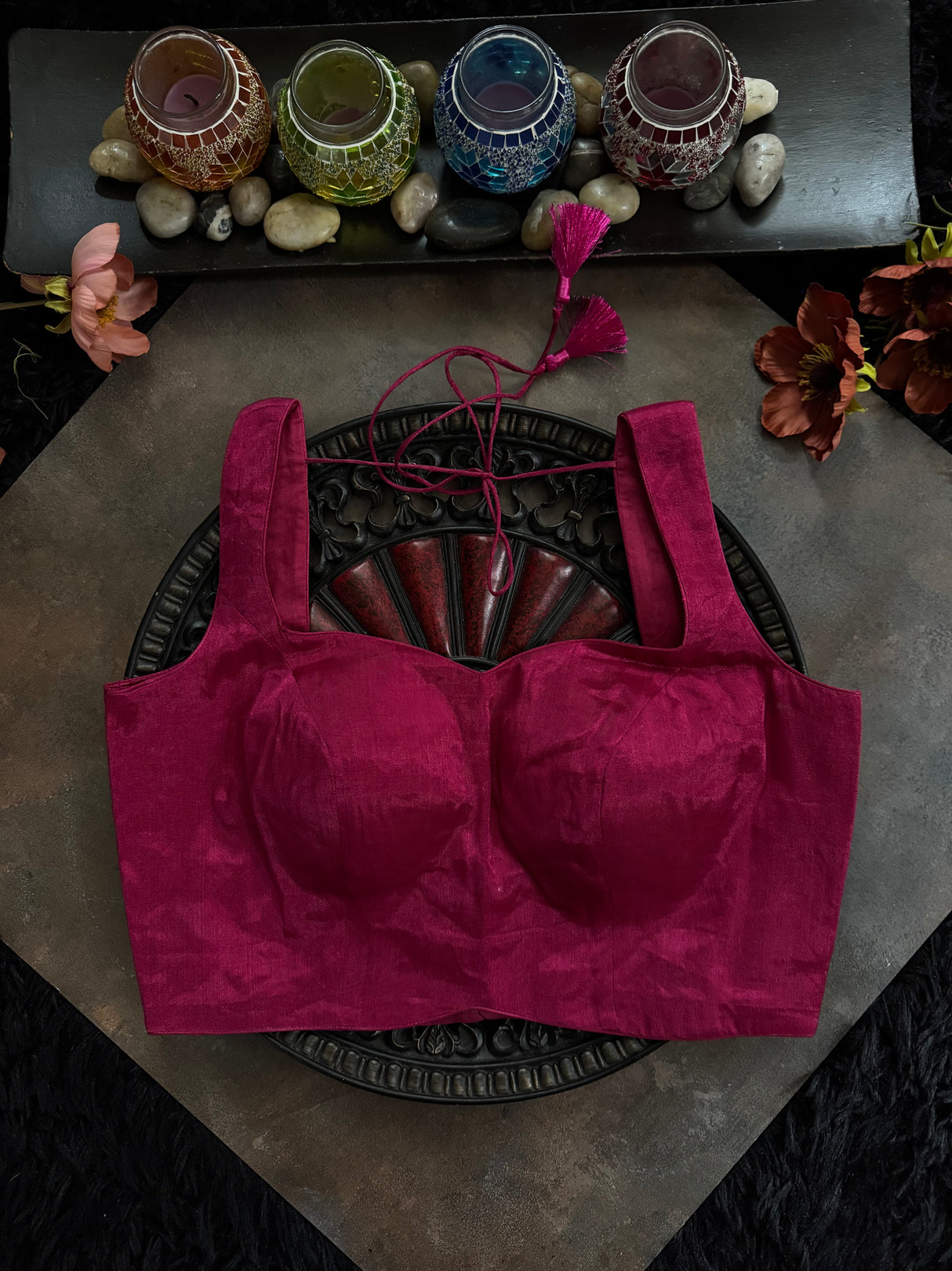 Fuchsia Tissue Sleeveless Blouse 36