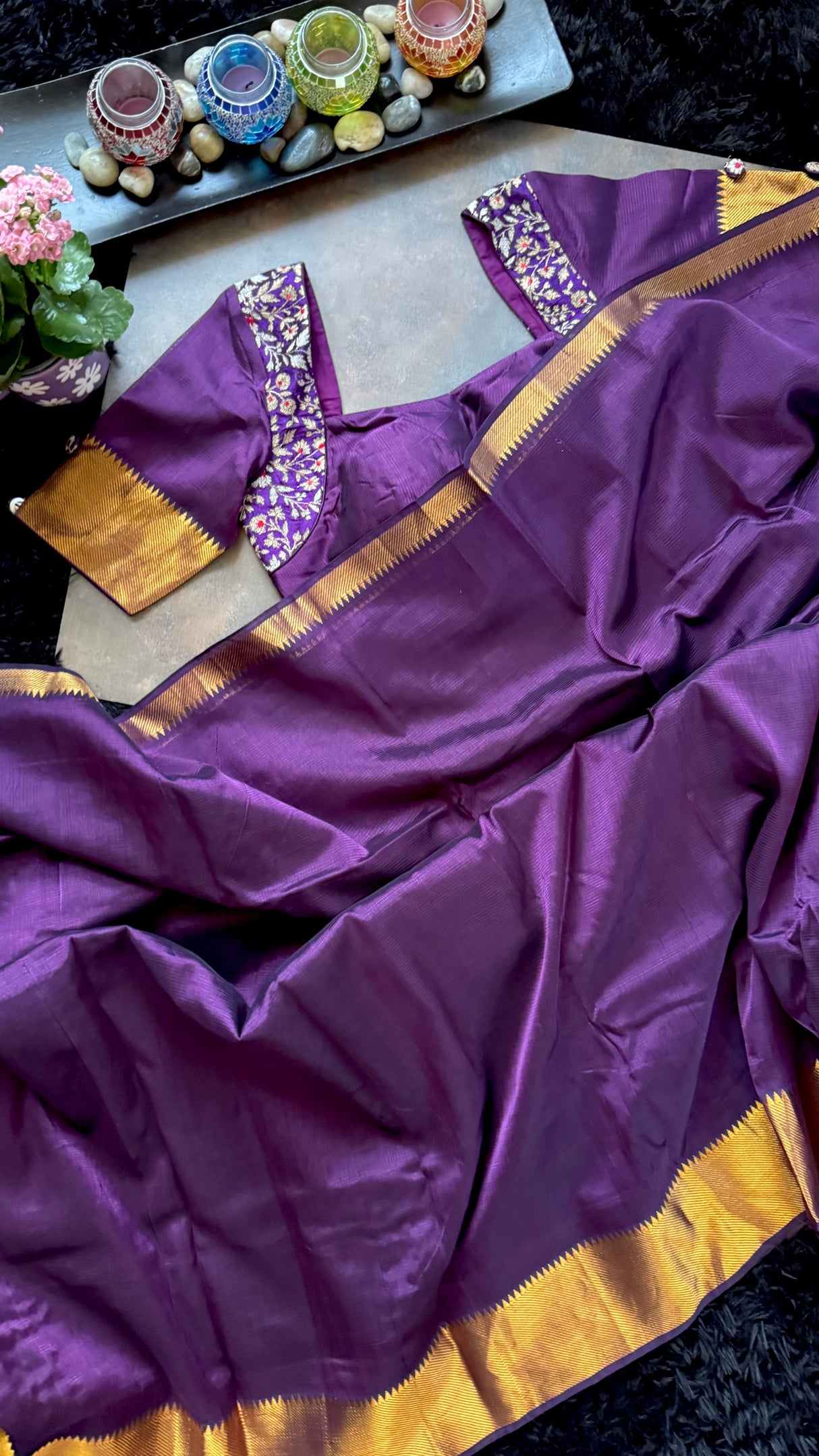 Purple Mangalgiri Pattu