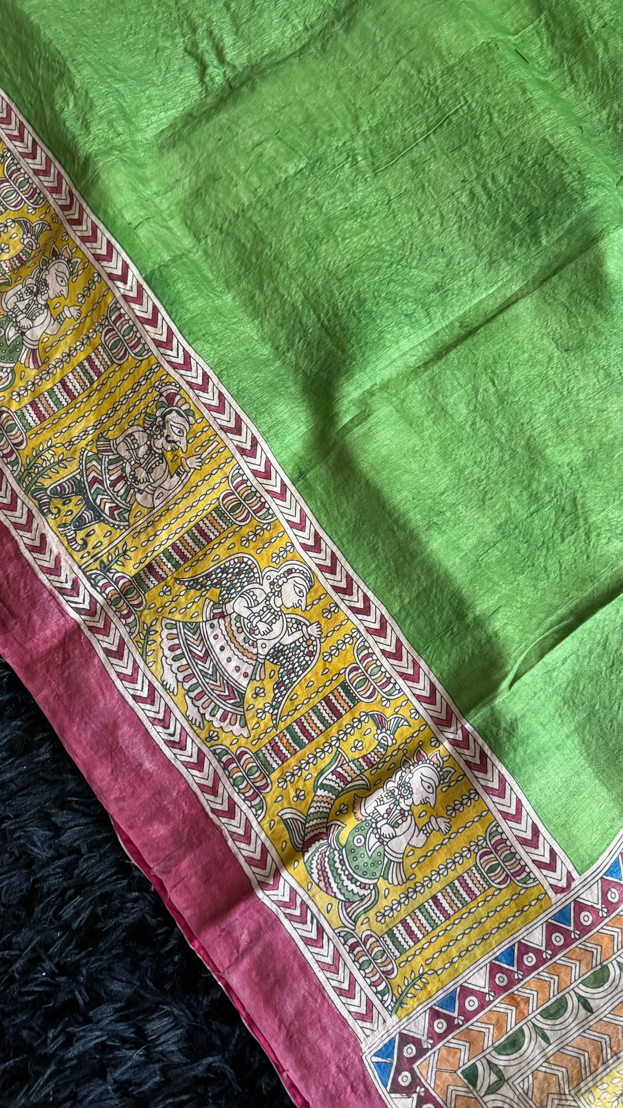 Mata Ni Pachedi - Green - Tussar Silk