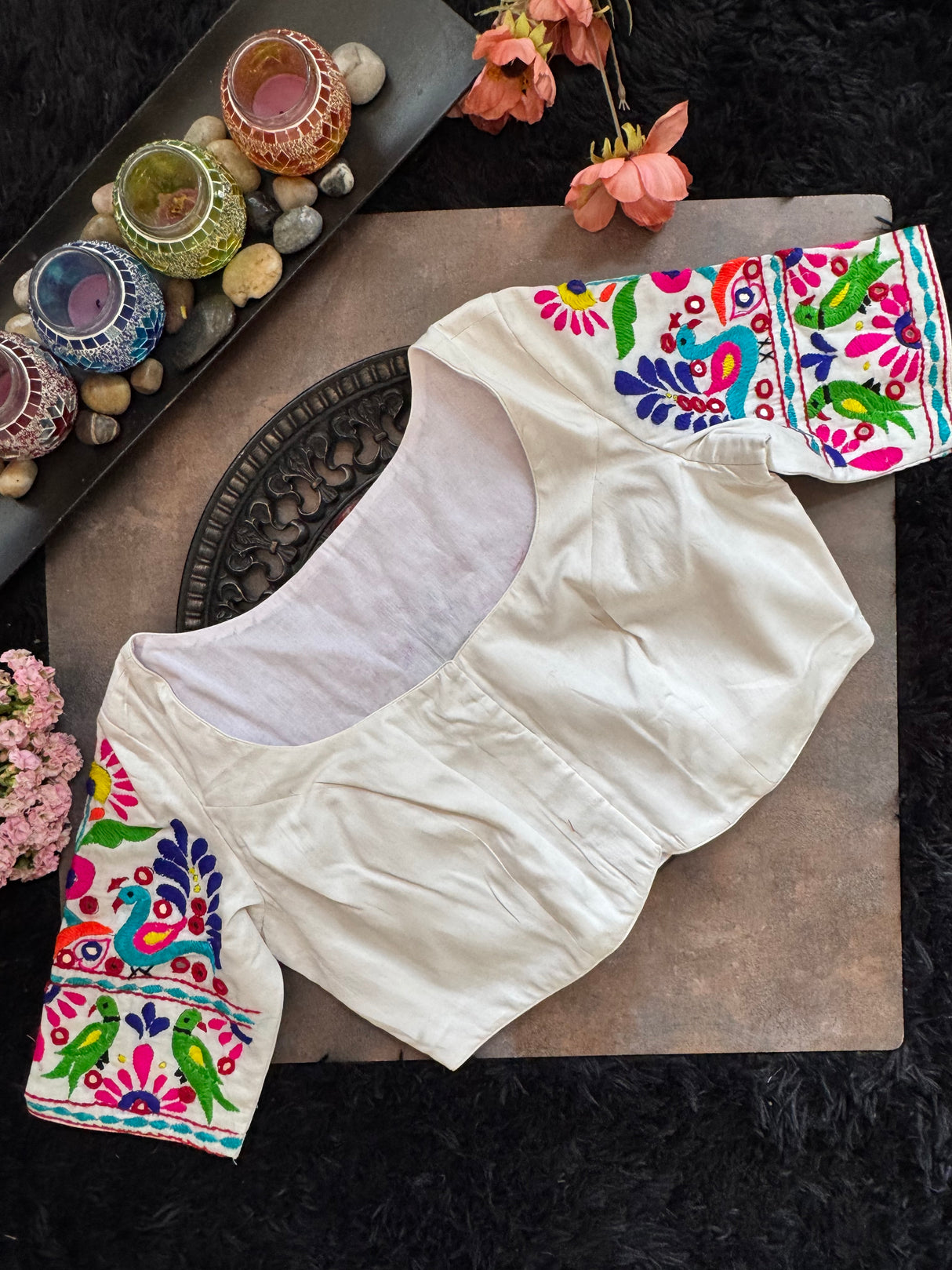 White Hand Embroidered Blouse 40