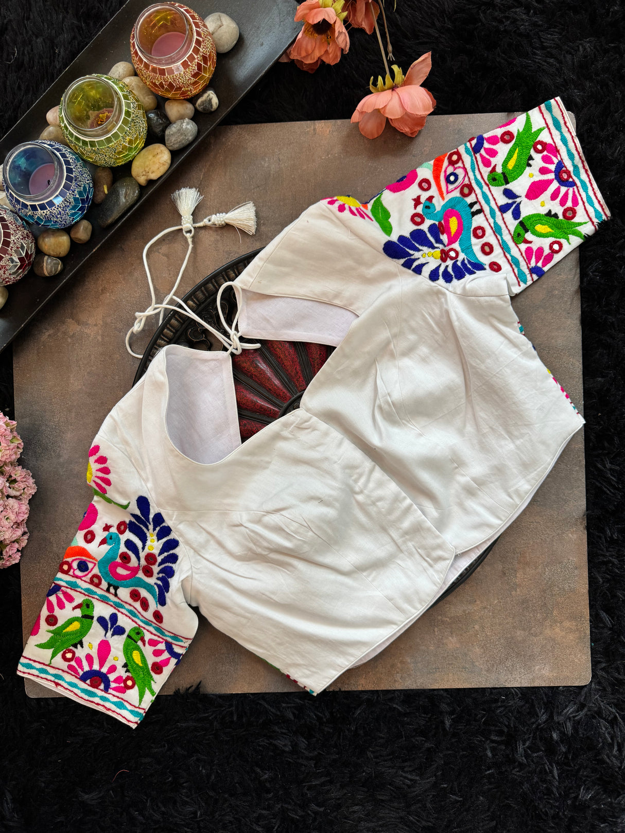 White Hand Embroidered Blouse 38