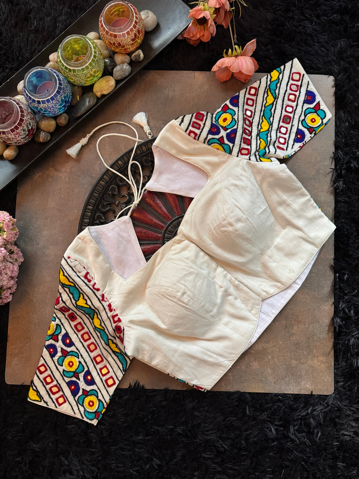 White Hand Embroidered Blouse 36