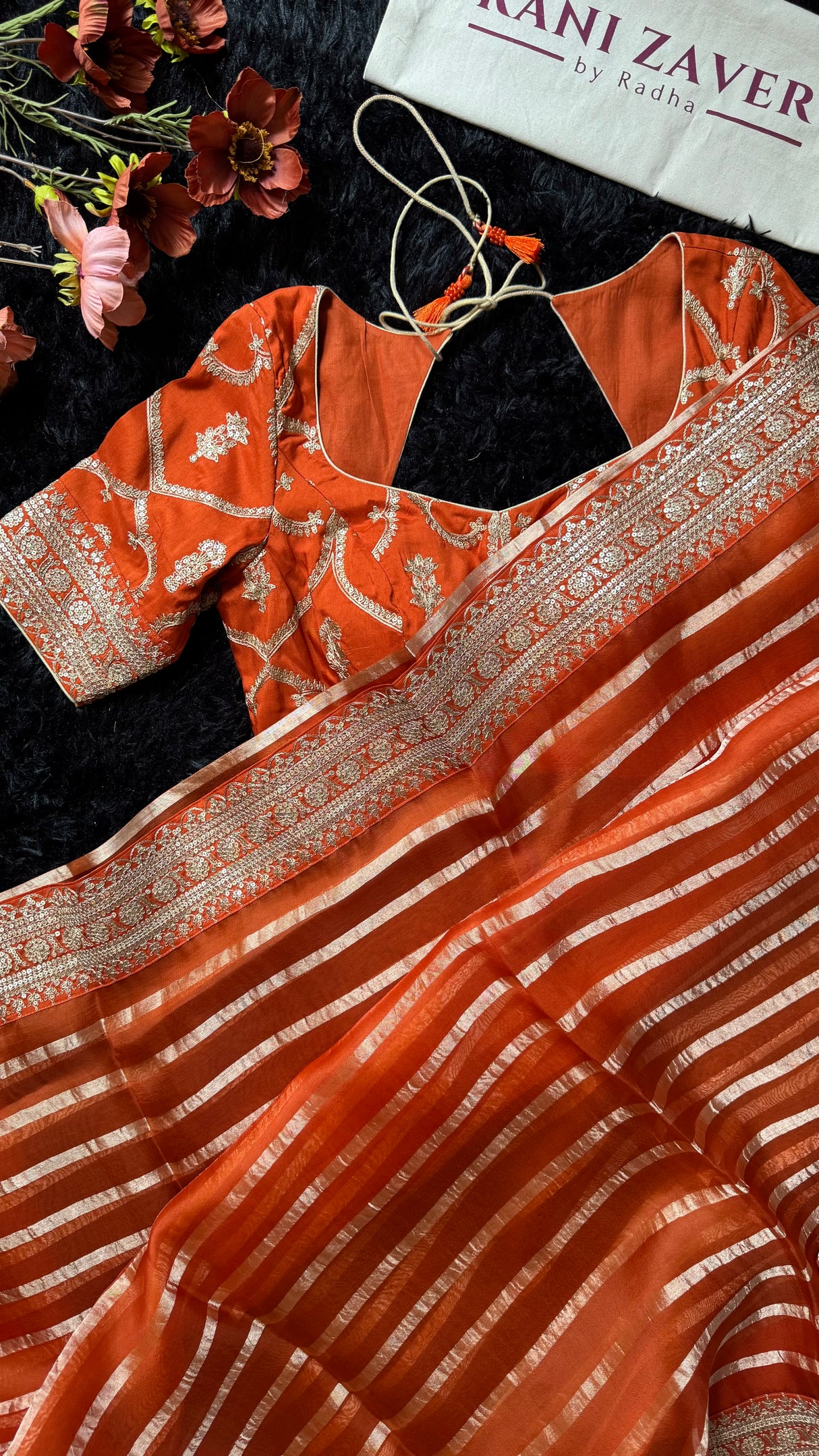 Rust Orange Pure Organza