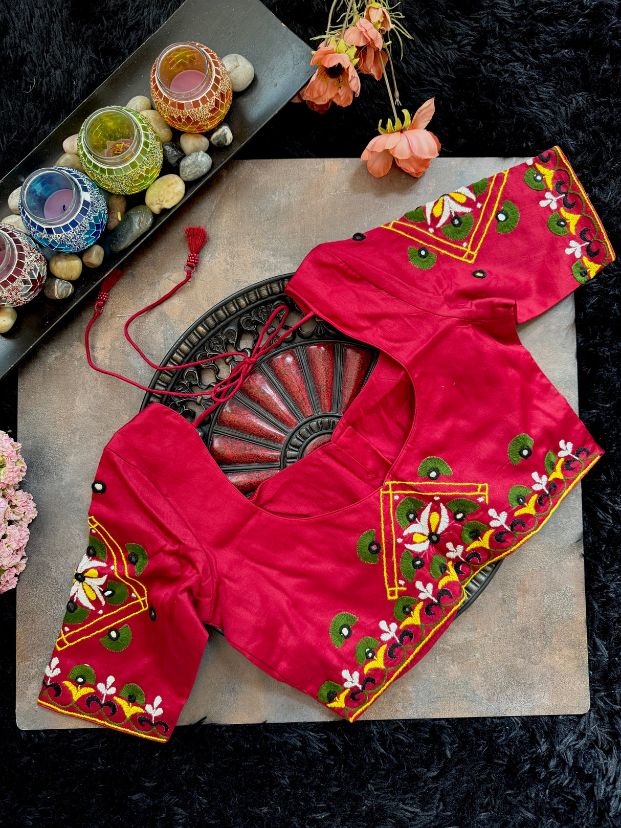 Maroon Hand Embroidered Blouse 38