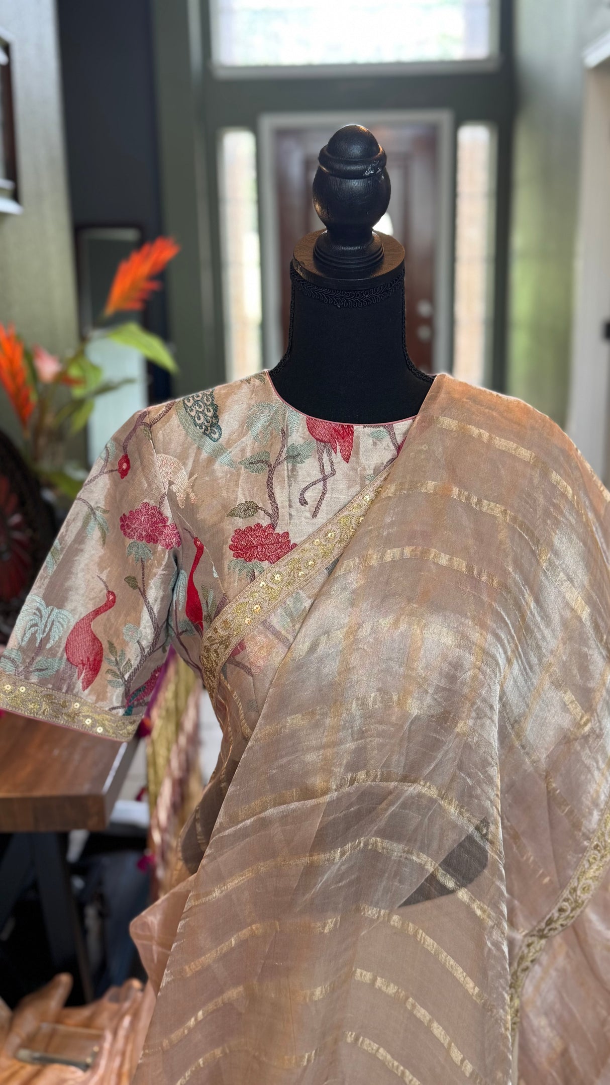 Tissue Organza With Embroidered Blouse