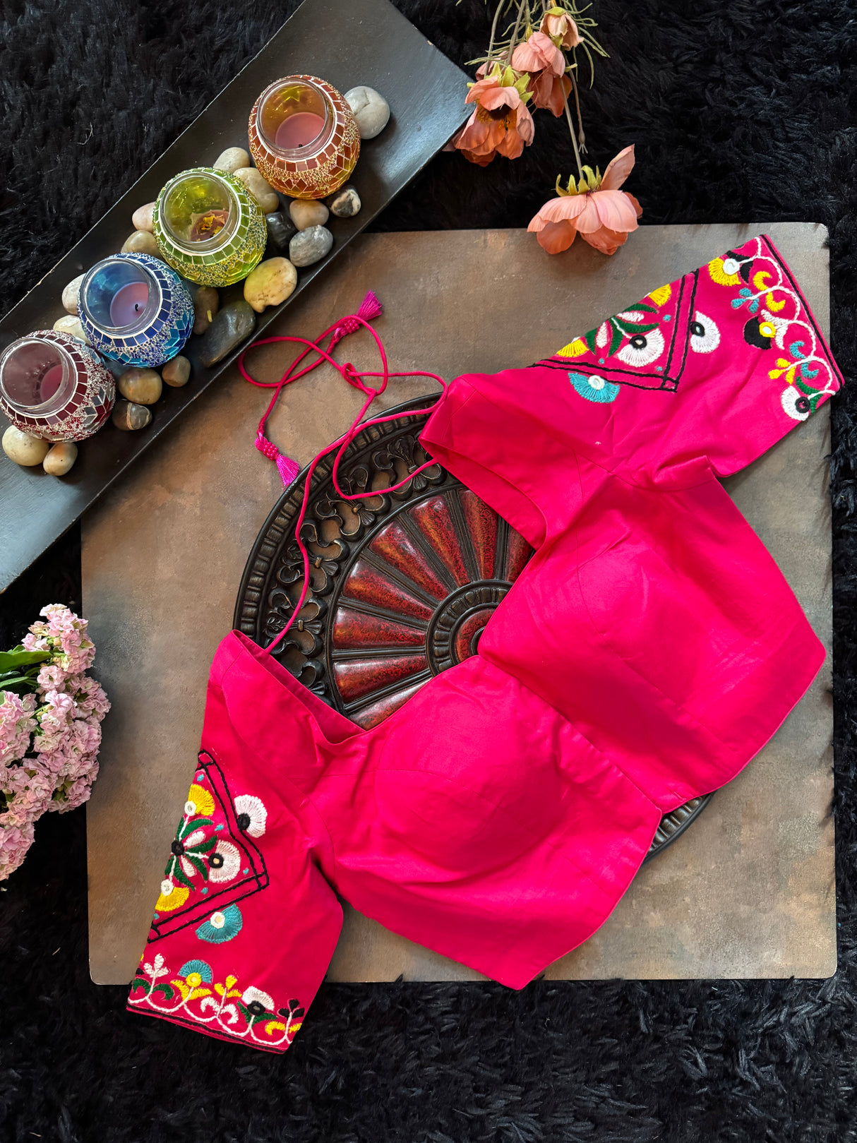 Fuchsia Hand Embroidered Blouse 36