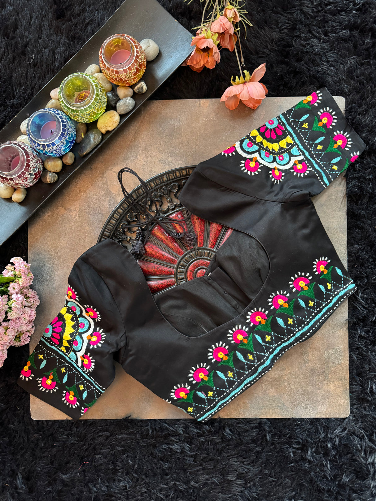 Black Hand Embroidered Blouse 38