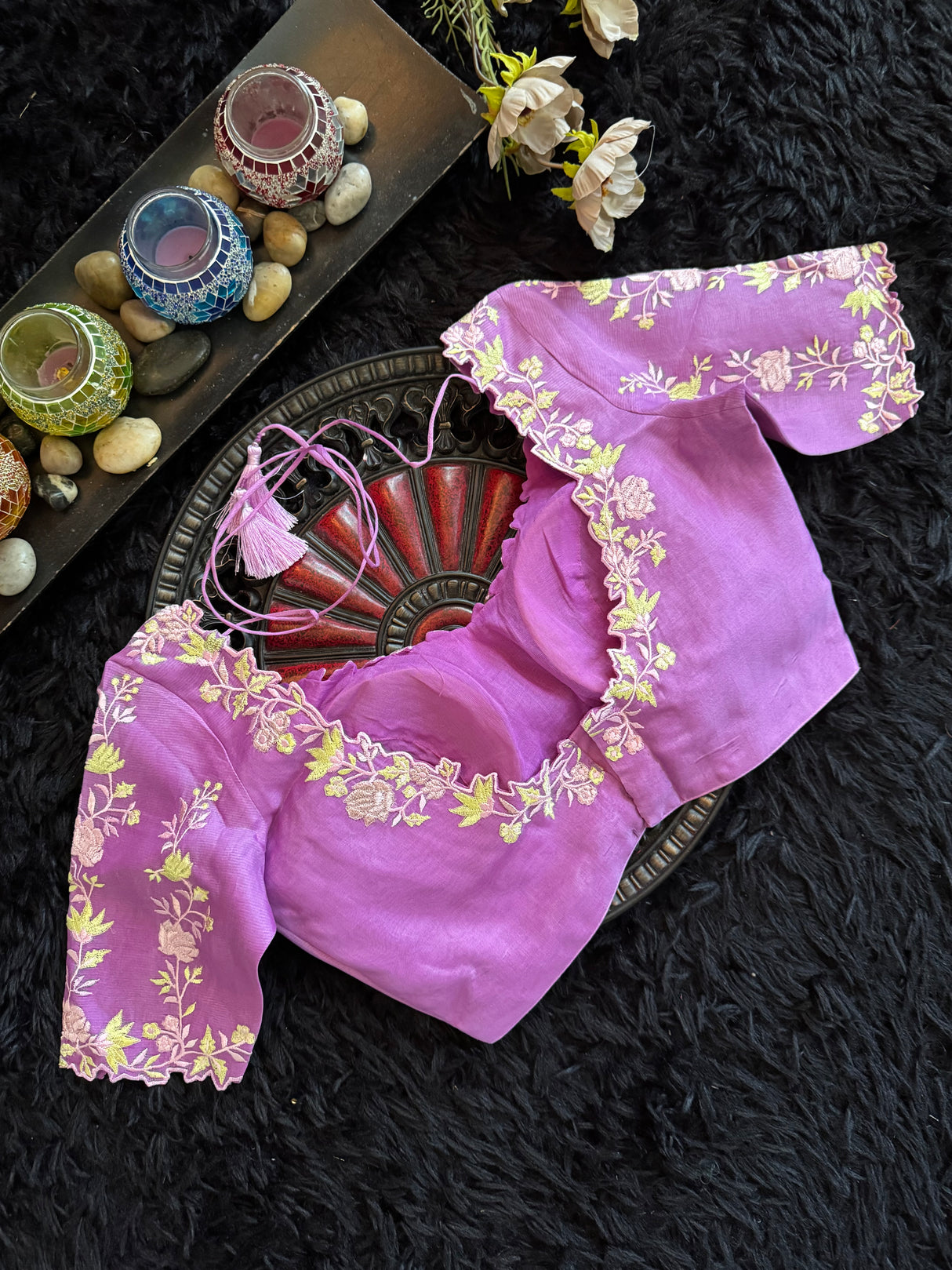 Lavender Embroidered Organza