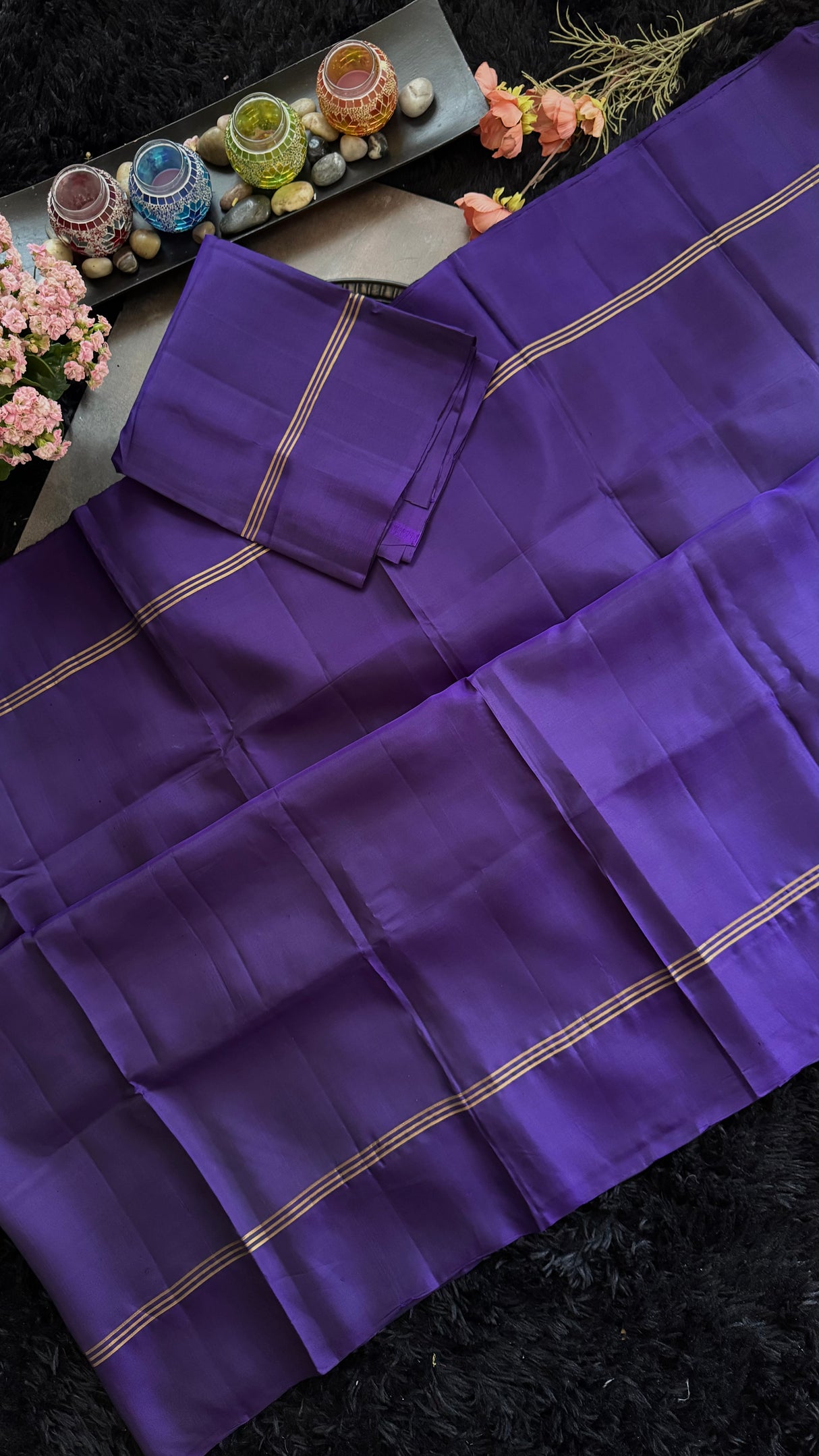 Deep Purple Kanchipuram Pure Silk Handloom
