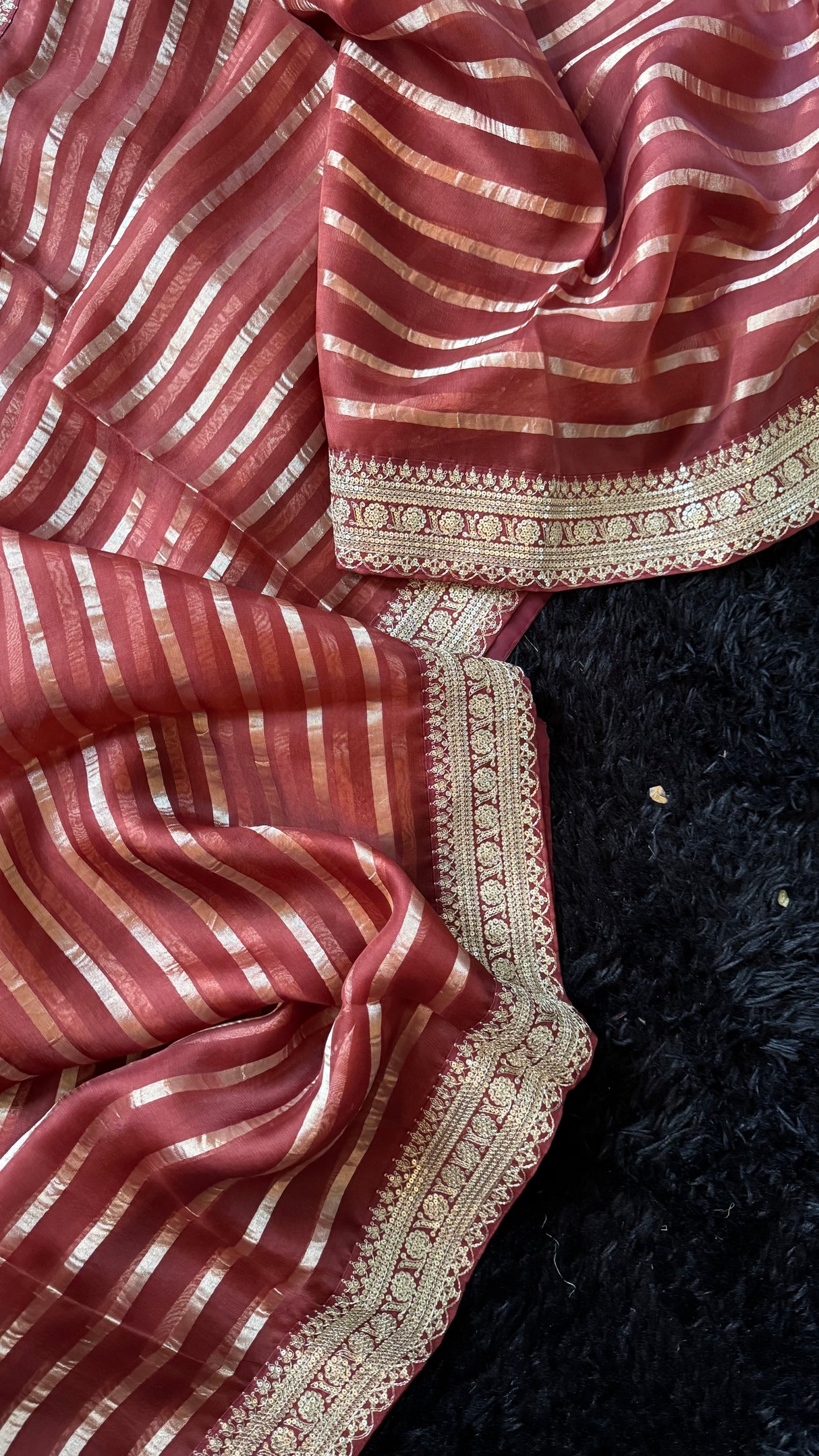 Terracota Deep Rust Pure Organza
