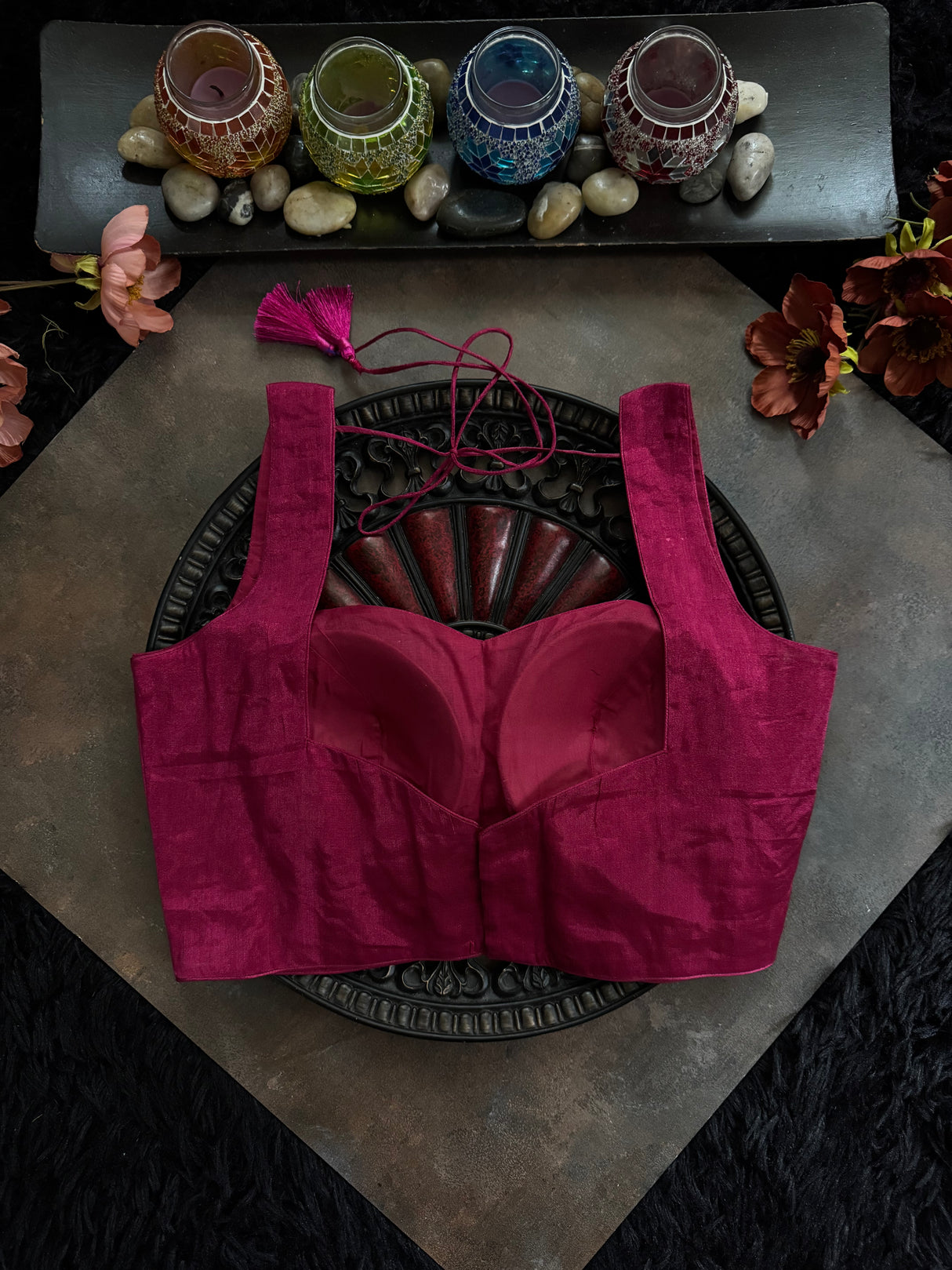 Fuchsia Tissue Sleeveless Blouse 36