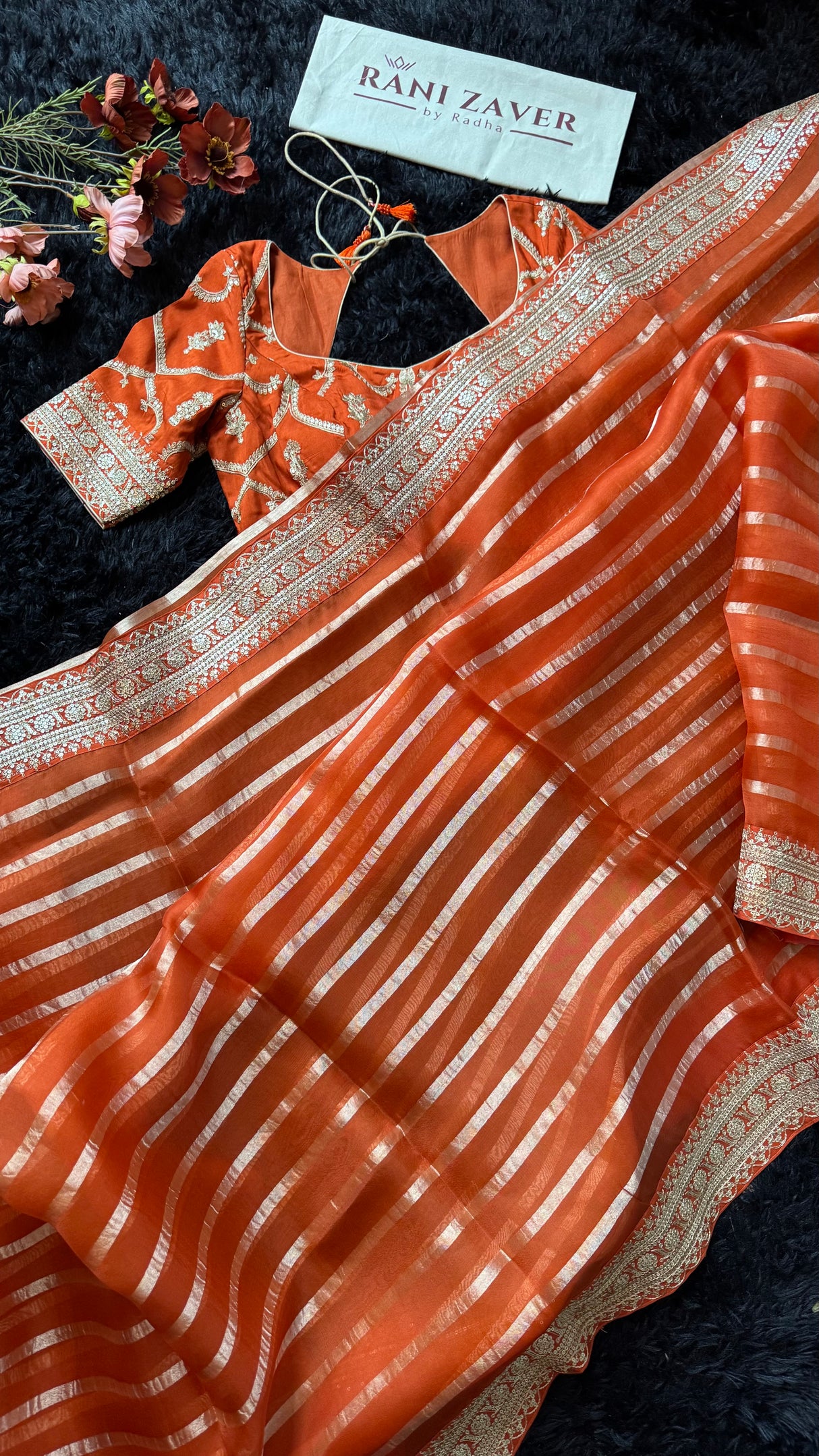Rust Orange Pure Organza