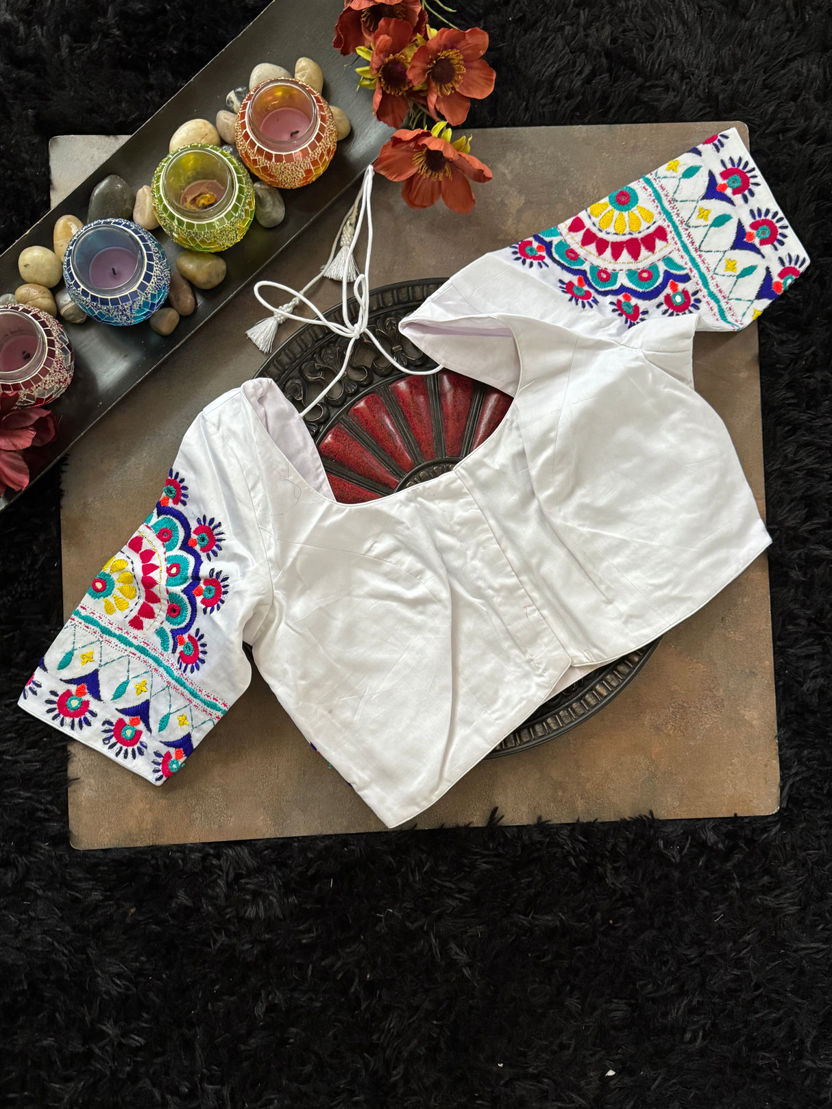 White Hand Embroidered Blouse 38