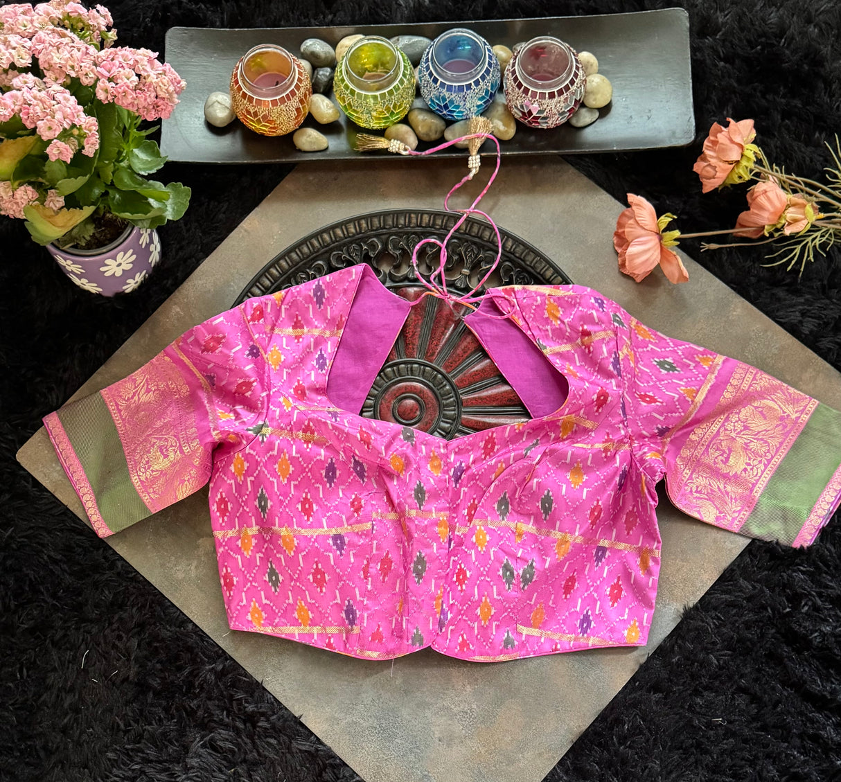 Lavender Ikkat Kanchi Fusion Handloom Pure Silk