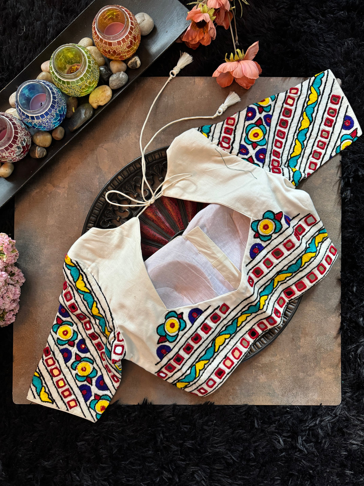 White Hand Embroidered Blouse 36