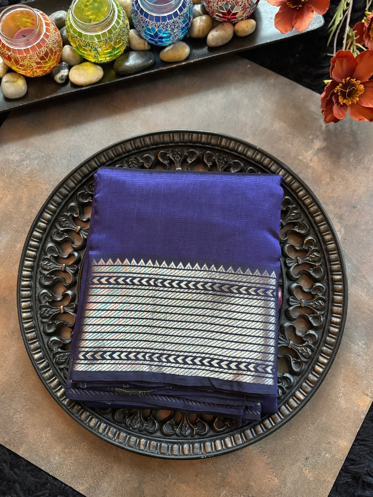 Purplish Blue Mangalagiri Pattu