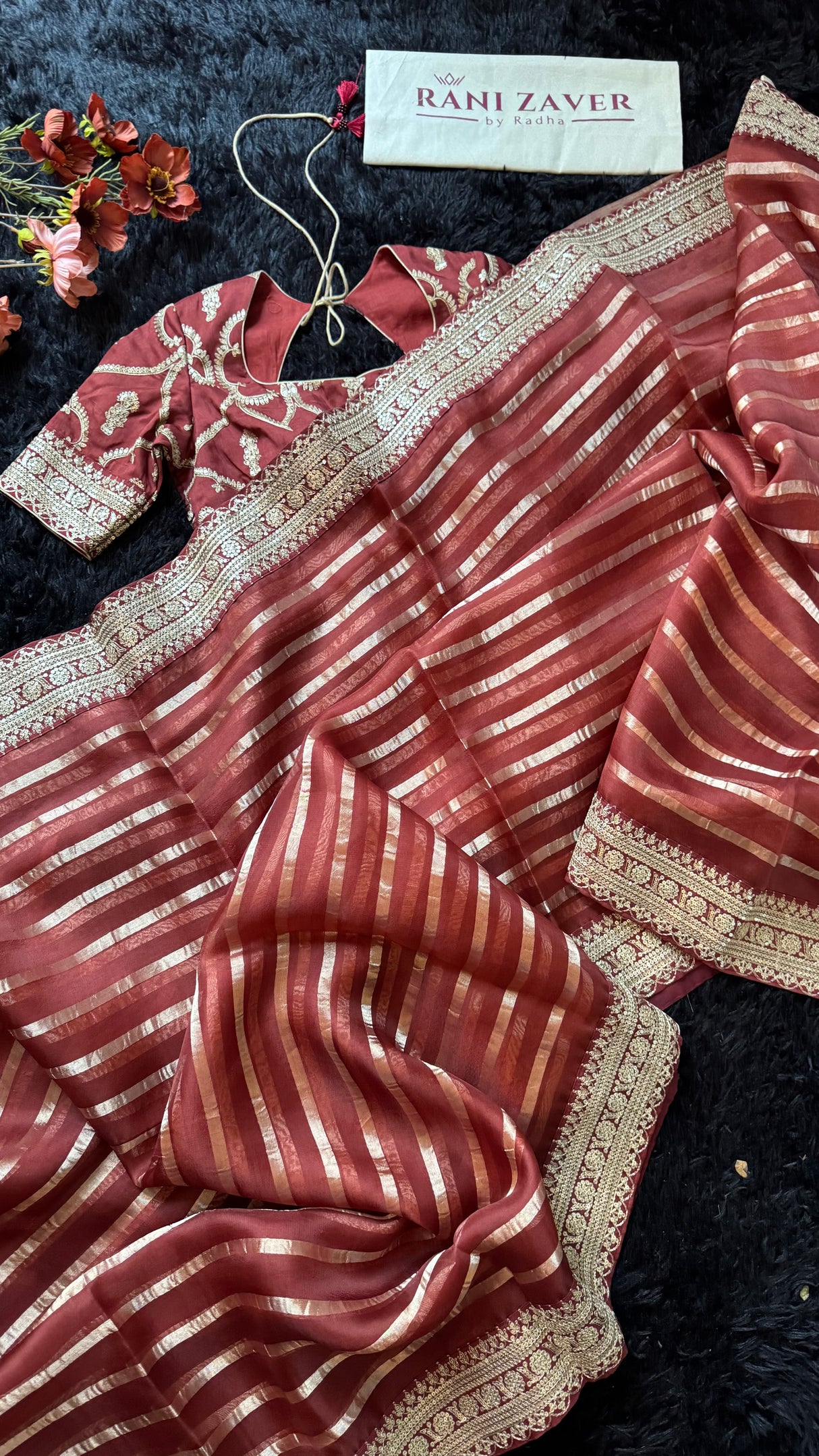Terracota Deep Rust Pure Organza
