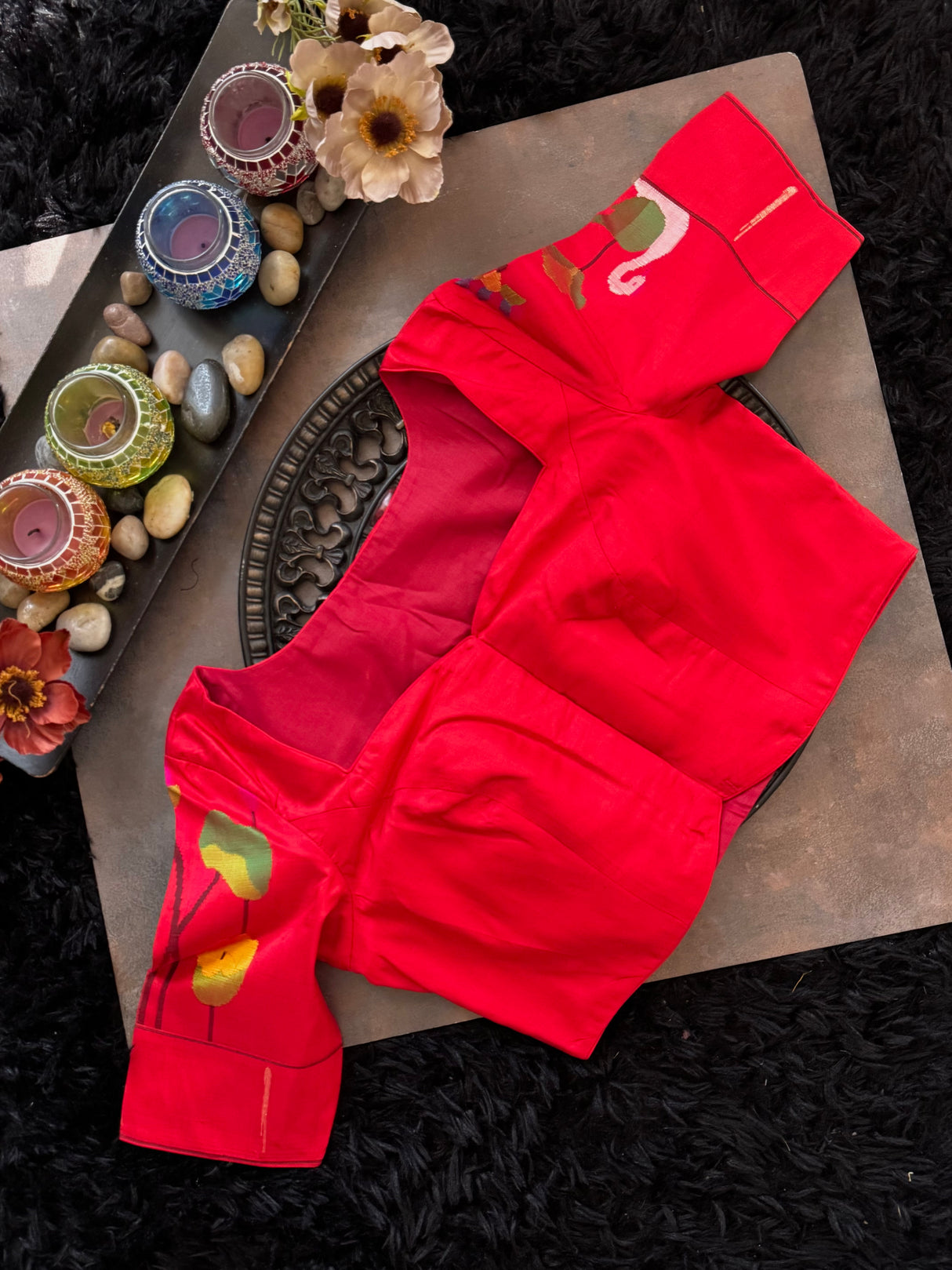 Red Handloom Paithani Pure Silk 38