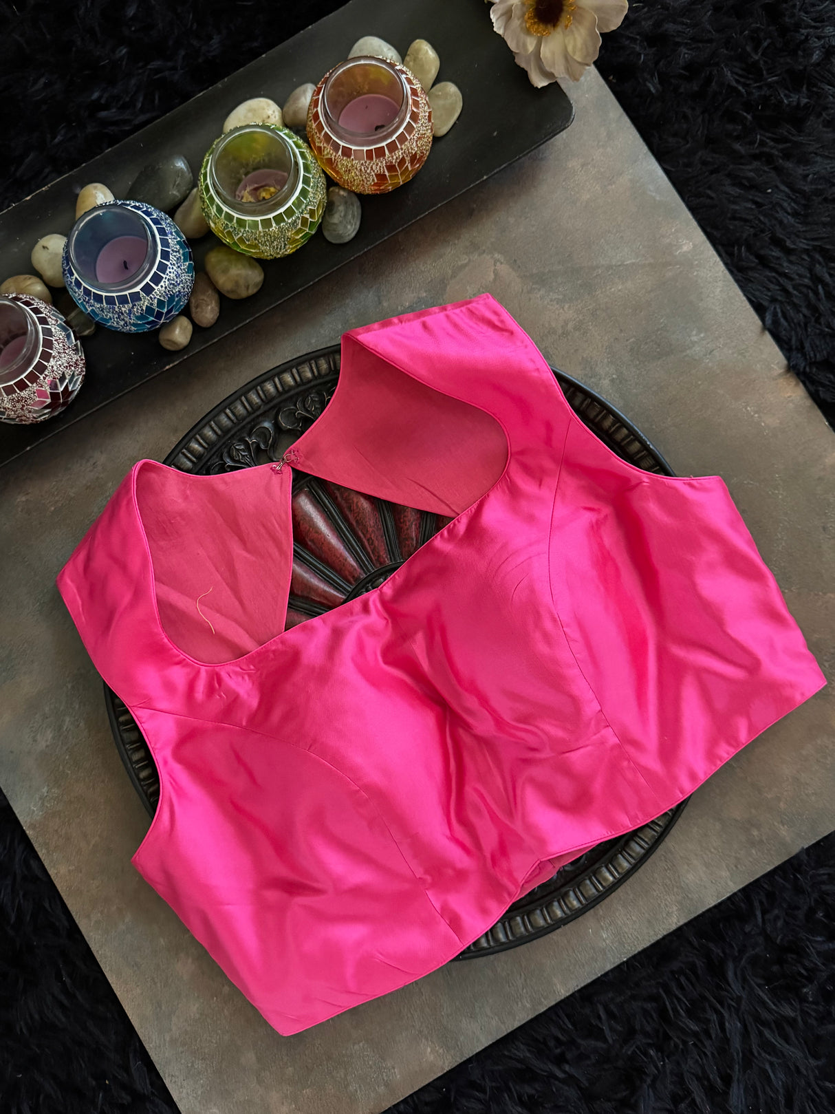 Pink Silk Closed Shoulder blouse 38