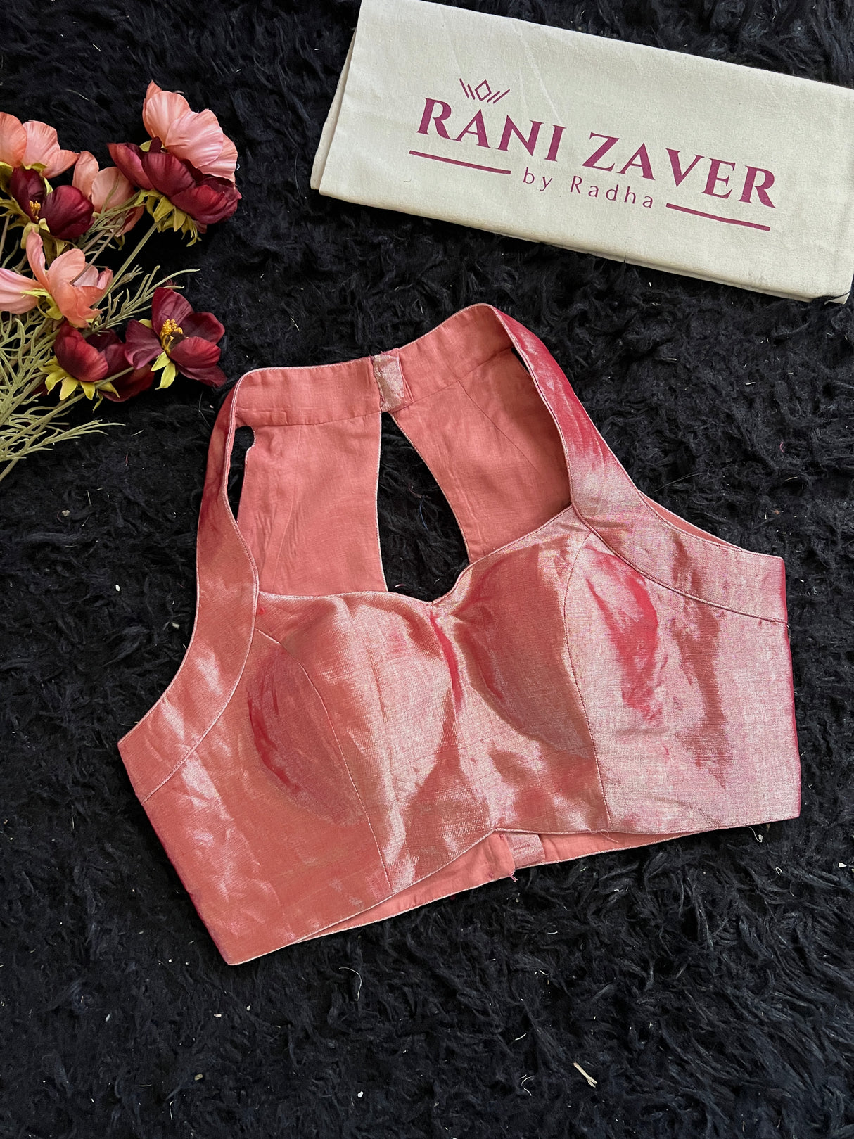 Pink Tissue Halter Blouse 36