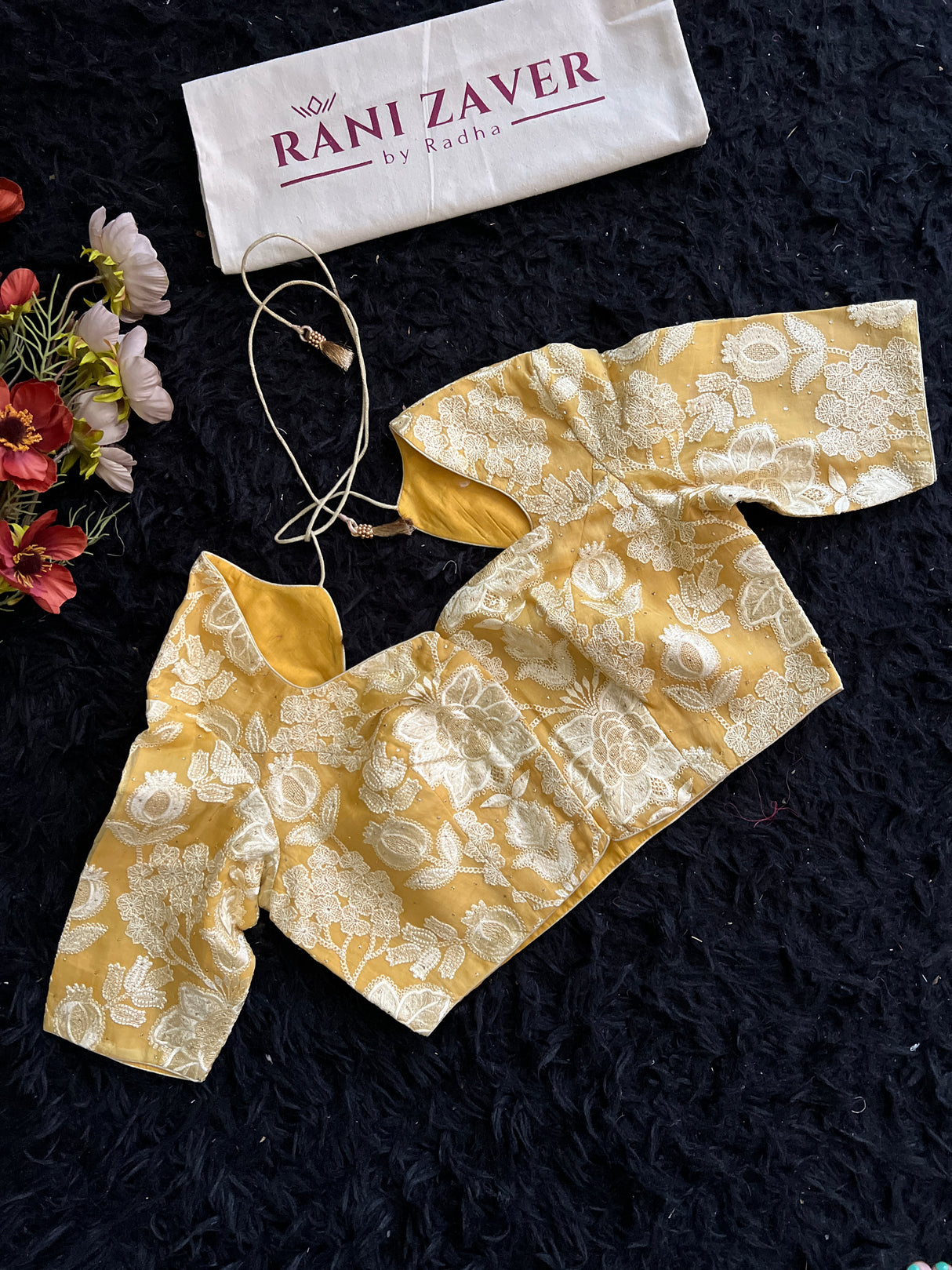 Mustard Yellow Embroidered Blouse 38