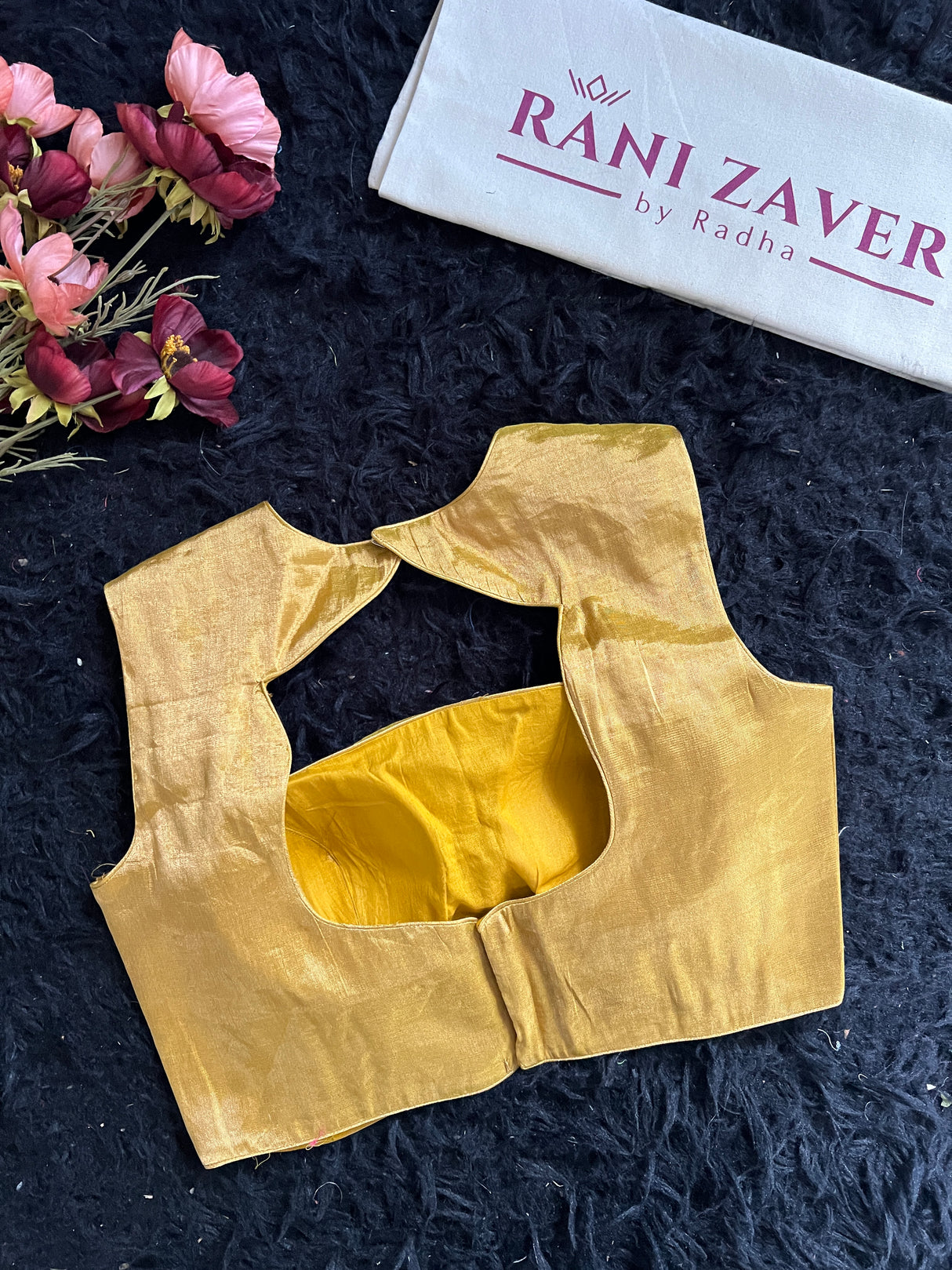 Mustard yellow Gold Tissue Blouse 34