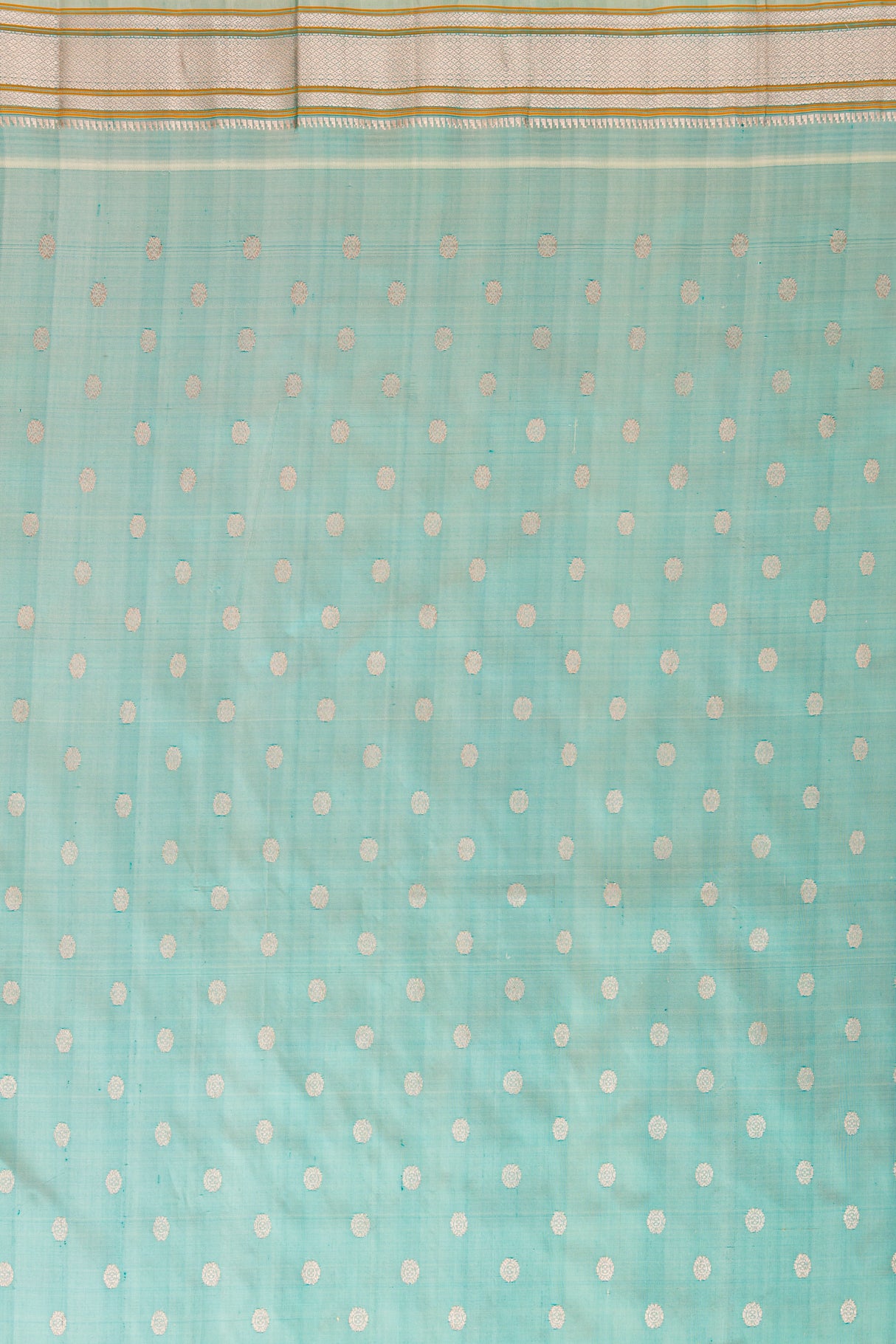 Maharani Kalanjali Pastel shade (Powder blue) Silver Zari Paithani Handloom Pure Silk