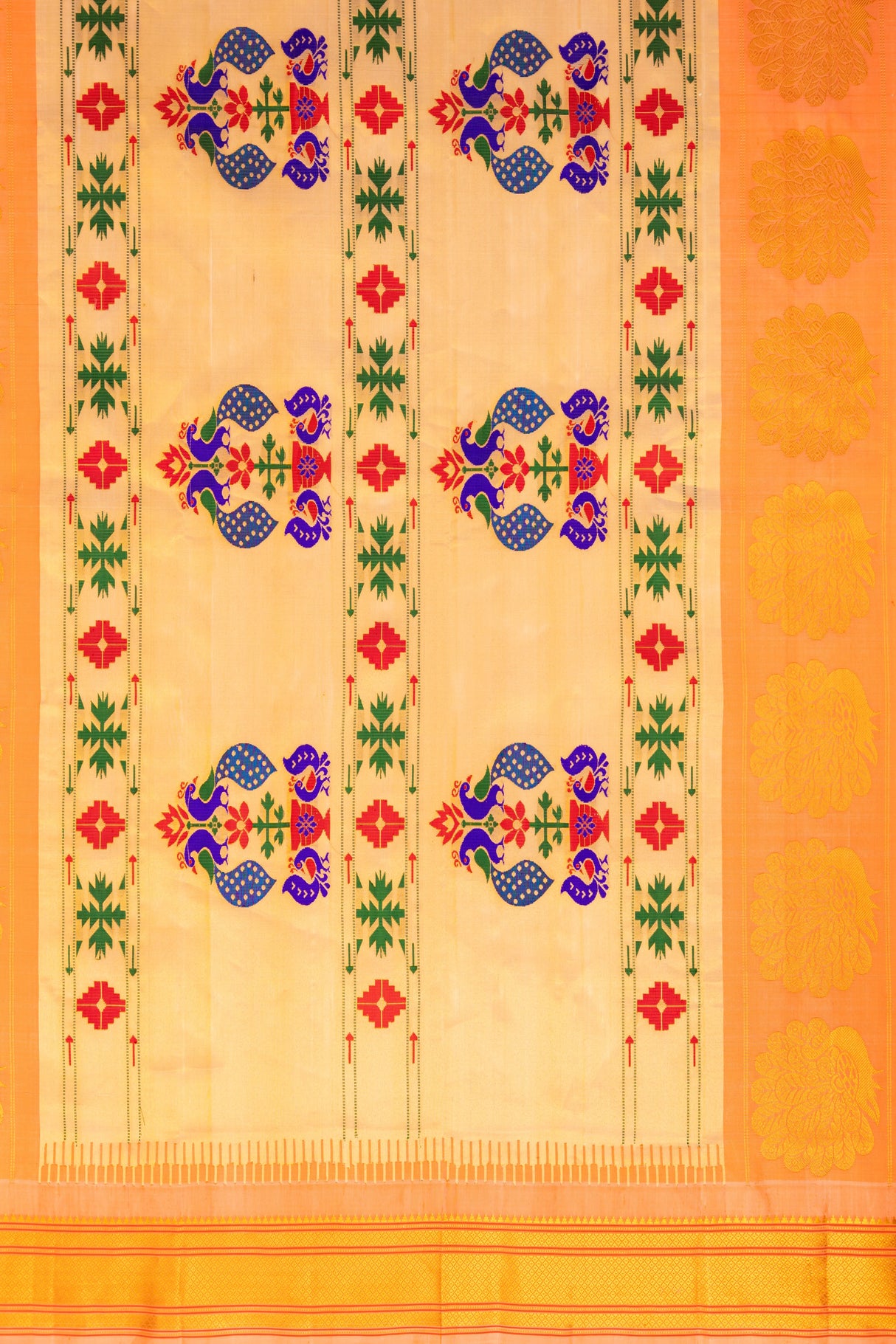 Brocade Paithani Handloom Pure Silk With Stitched Blouse AUS Saree Rani Zaver
