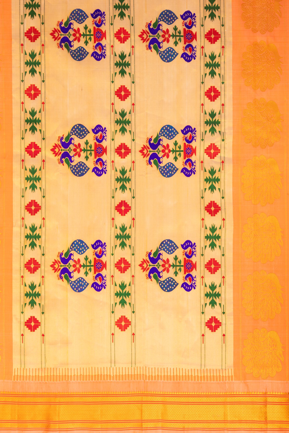 Brocade  Maharani Paithani Handloom Pure silk