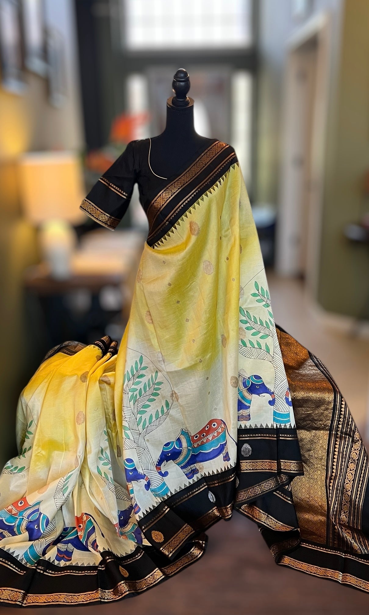 Hand Painted Gadwal Pure Silk