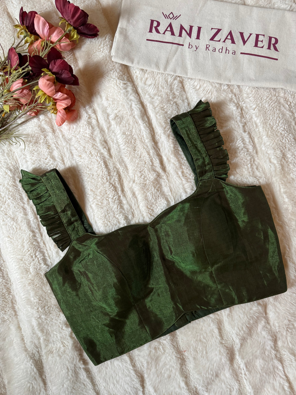 Bottle Green Tissue Blouse 34