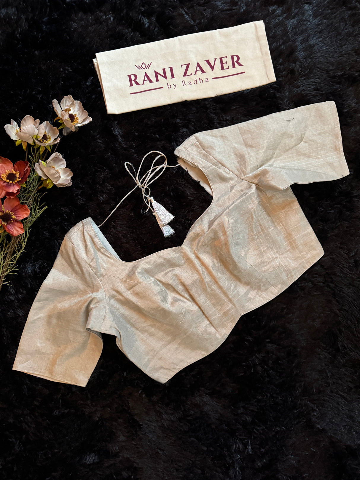 Silver Leaf neck Tissue Blouse 40